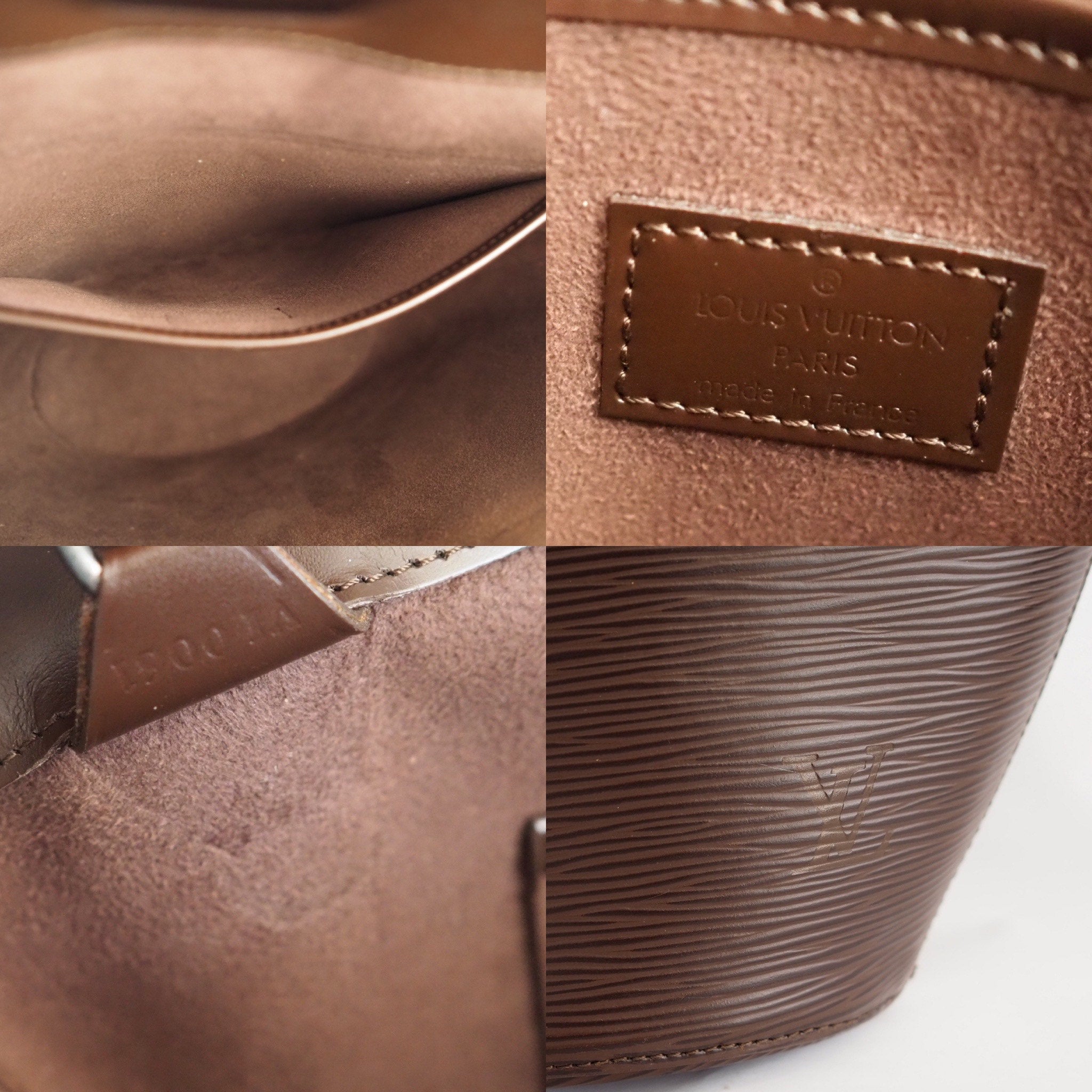 LOUIS VUITTON Noctambule Hand Bag Epi M5452A Brown Authentic Vintage