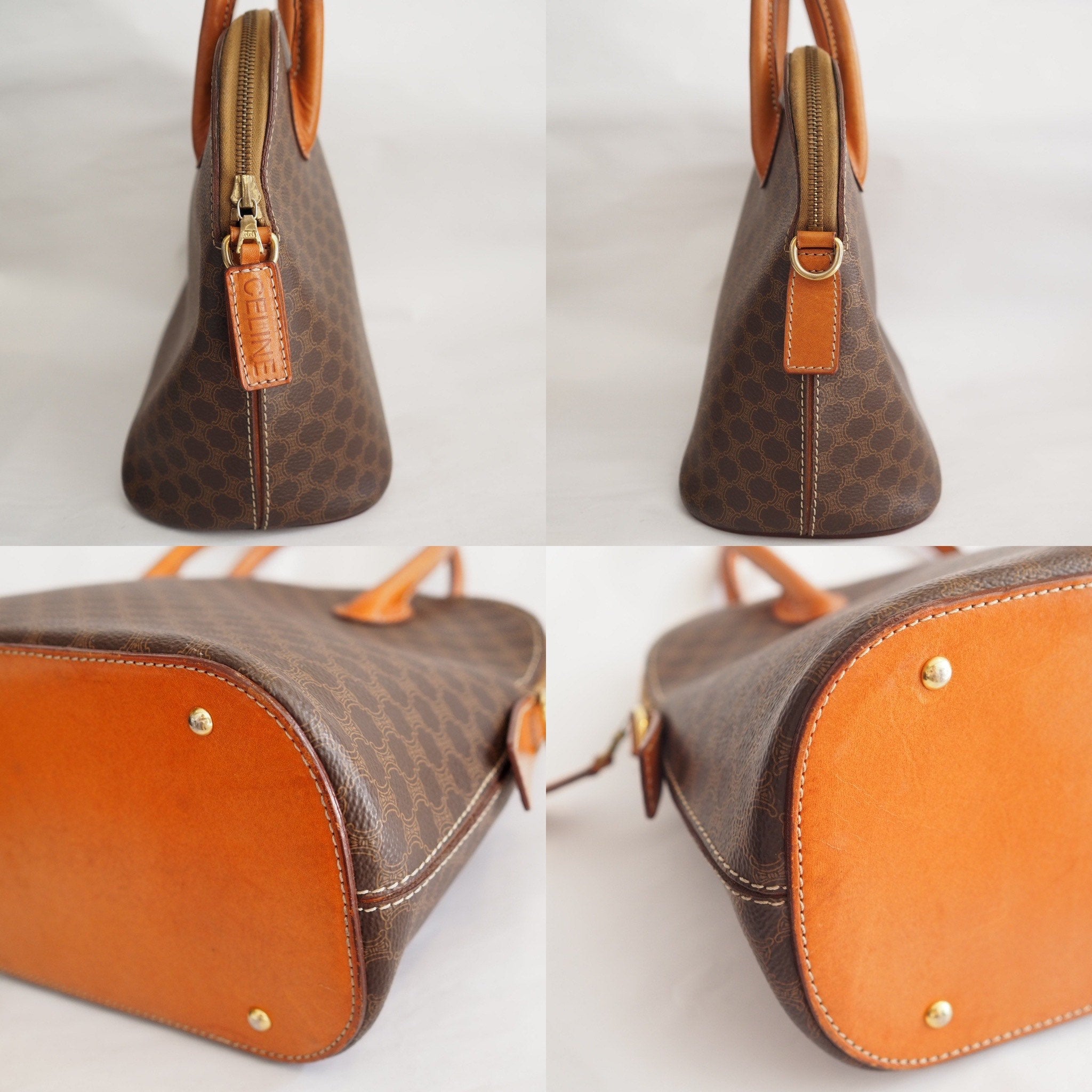 CELINE Macadam 2way Hand Shoulder Bag Authentic Vintage Classical