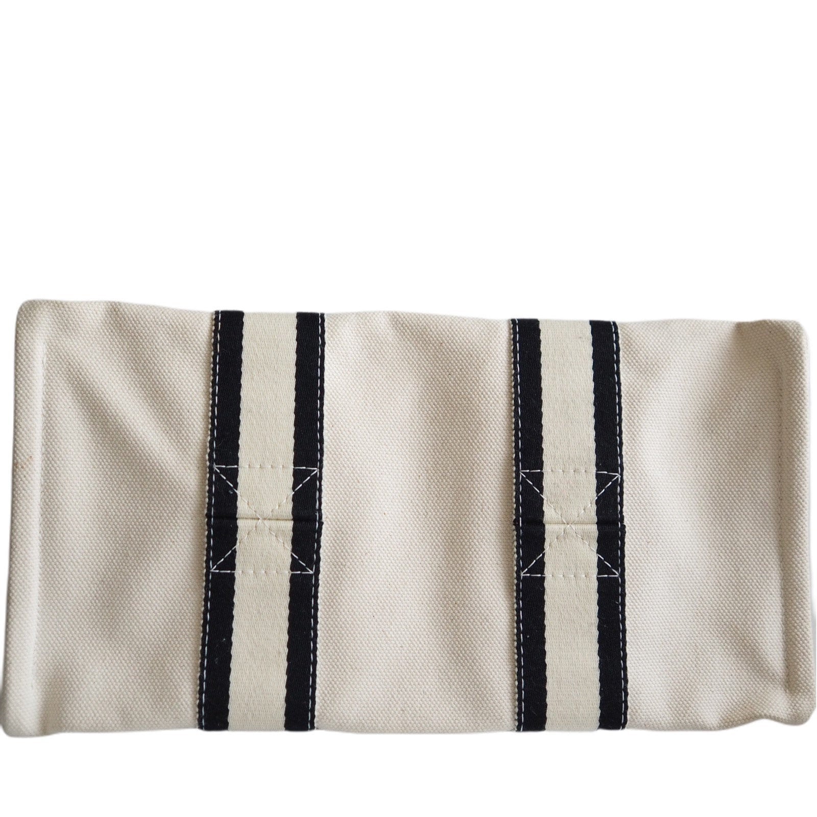 HERMES Tote Bag Bora Bora PM White Cotton Canvas Auth With Pouch