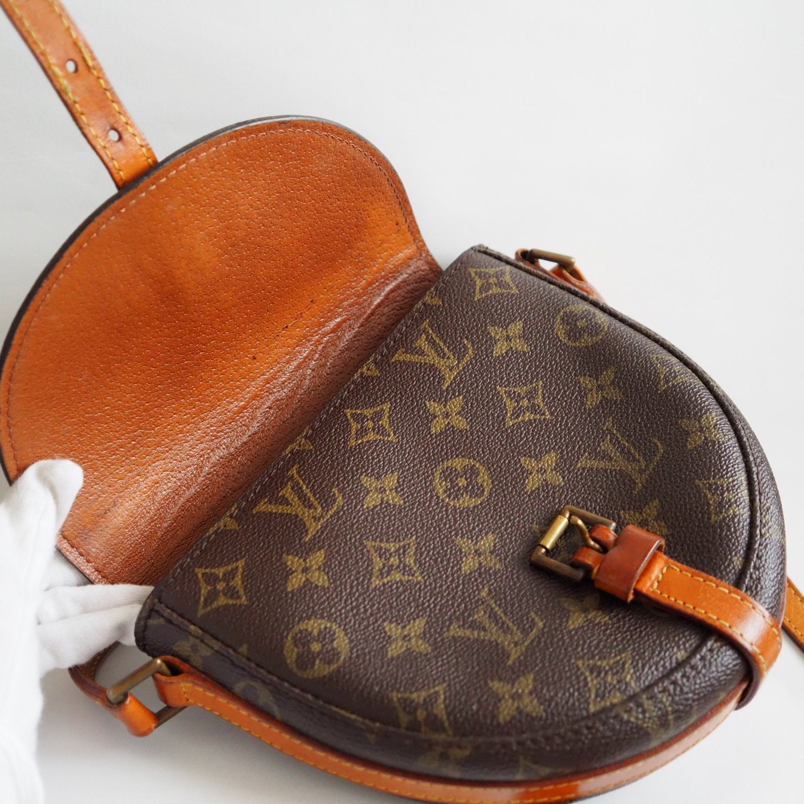 Louis Vuitton Shoulder Bag Chantilly Browns Monogram LV vintage Authentic