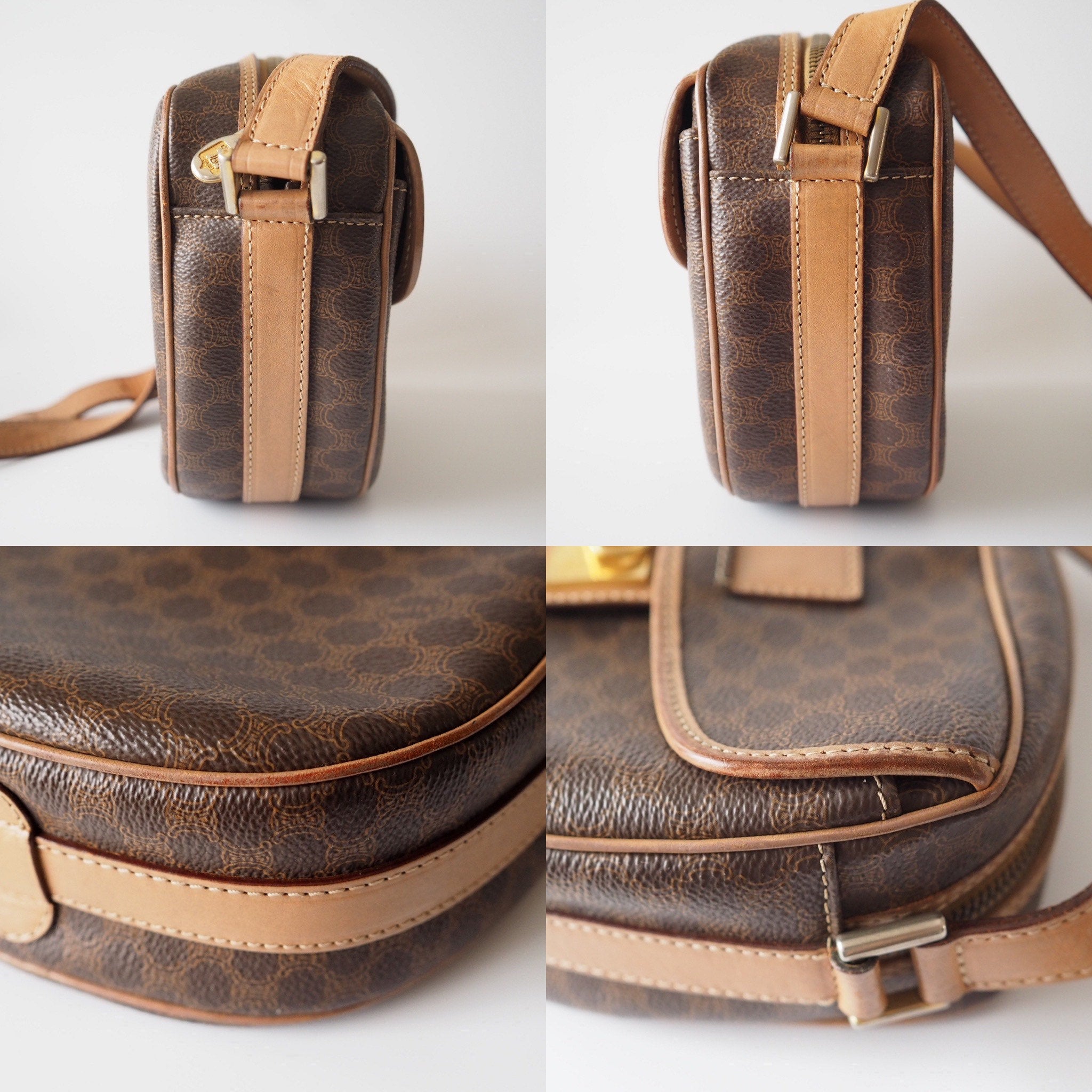 CELINE Macadam Shoulder Bag Gancini Authentic Vintage Classical