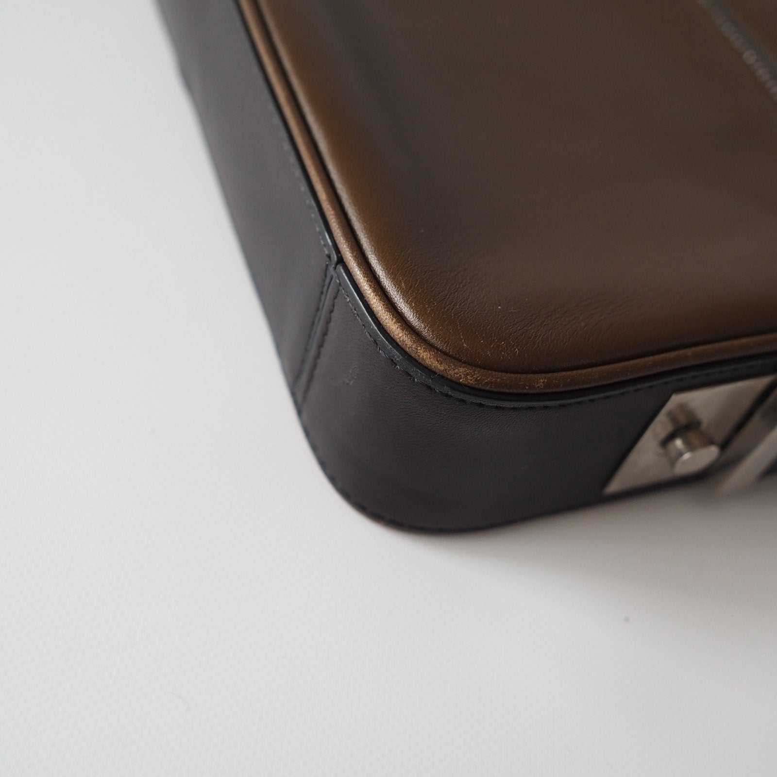 CELINE Clutch bag Pouch Brown LEATHER Authentic