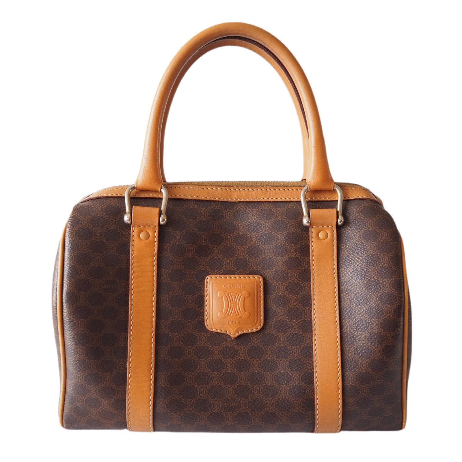 CELINE Macadam Hand Boston Bag Vintage Classical Authentic