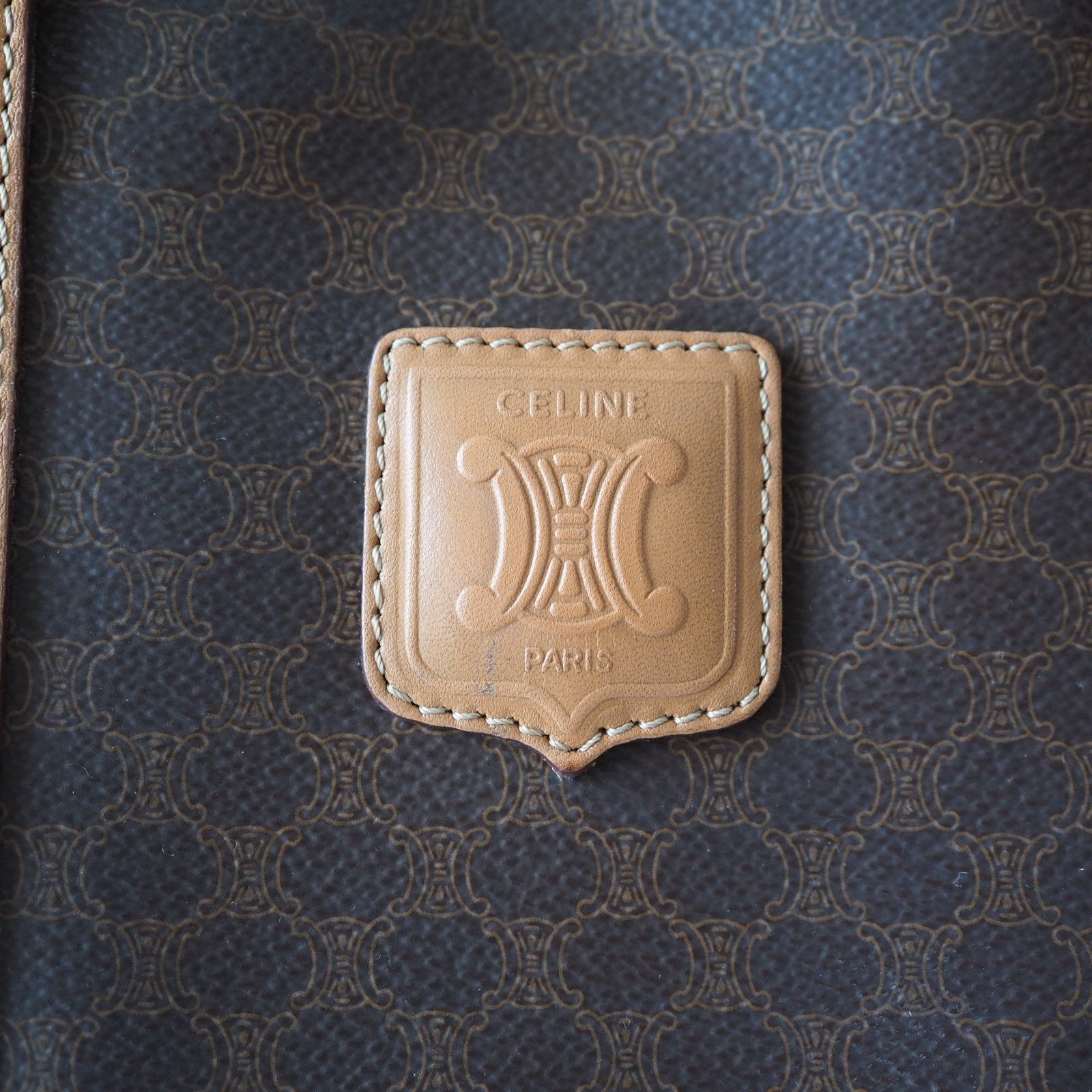 CELINE Macadam Hand Boston Bag Vintage Classical Authentic