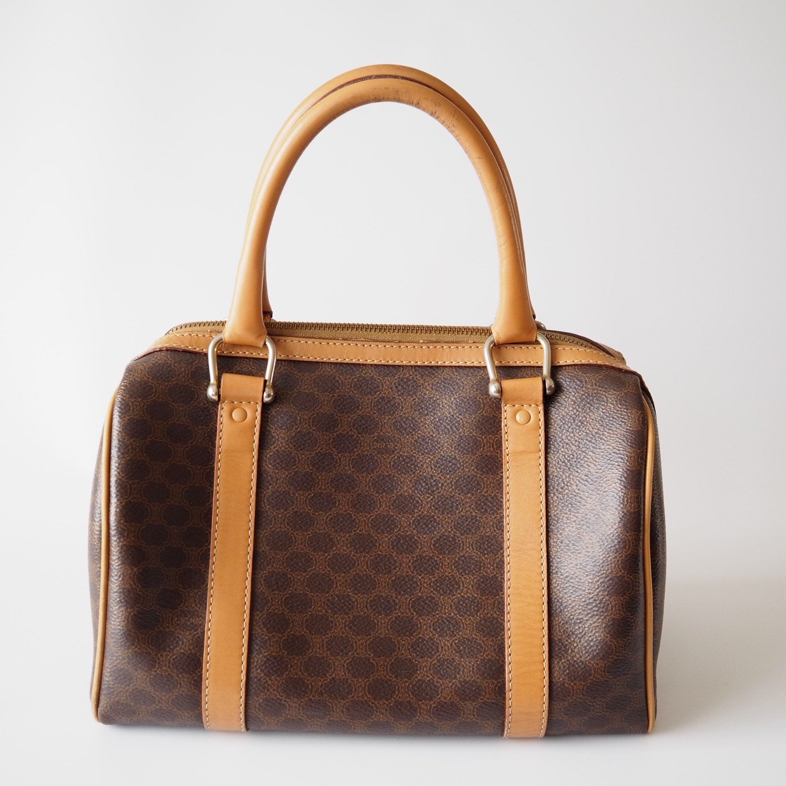 CELINE Macadam Hand Boston Bag Vintage Classical Authentic