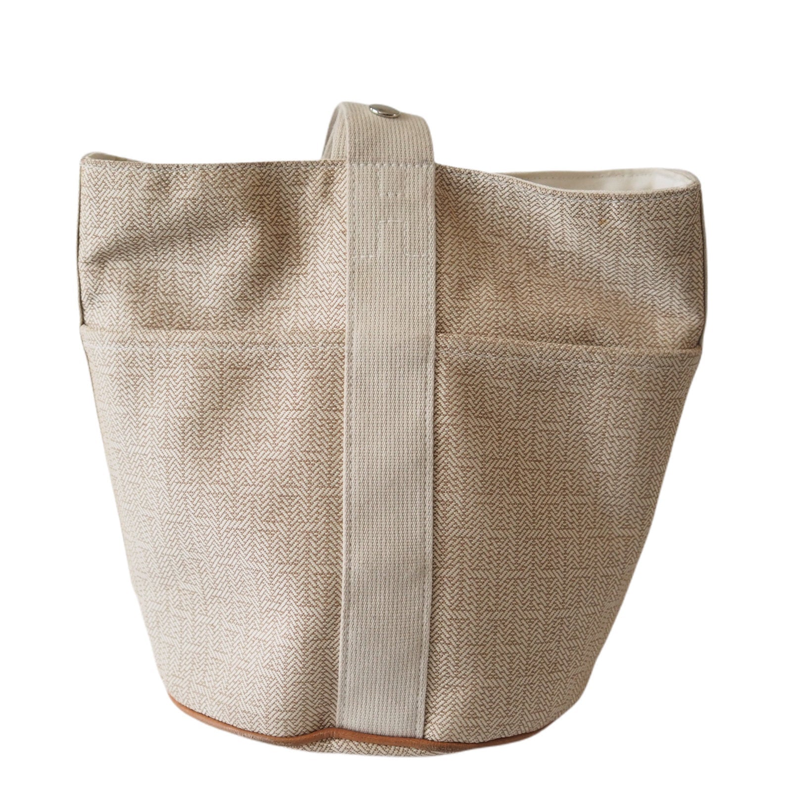 Hermes Saxo MM Hand Tote bag Canvas Beige Authentic