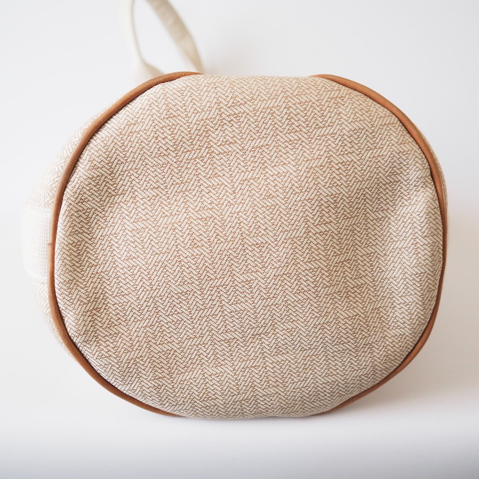 Hermes Saxo MM Hand Tote bag Canvas Beige Authentic