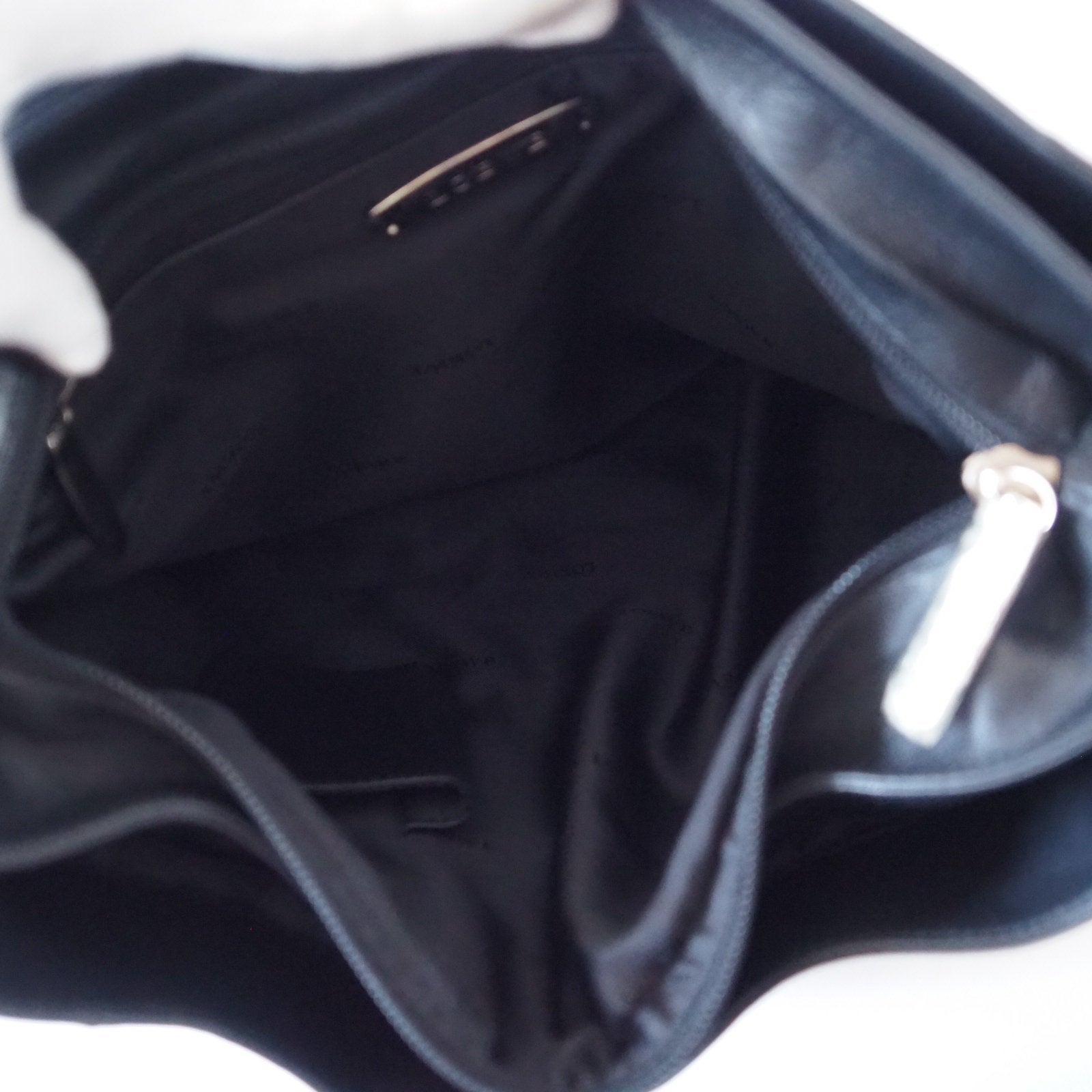 LOEWE Anagram Shoulder Tote bag Black Leather Vintage Authentic