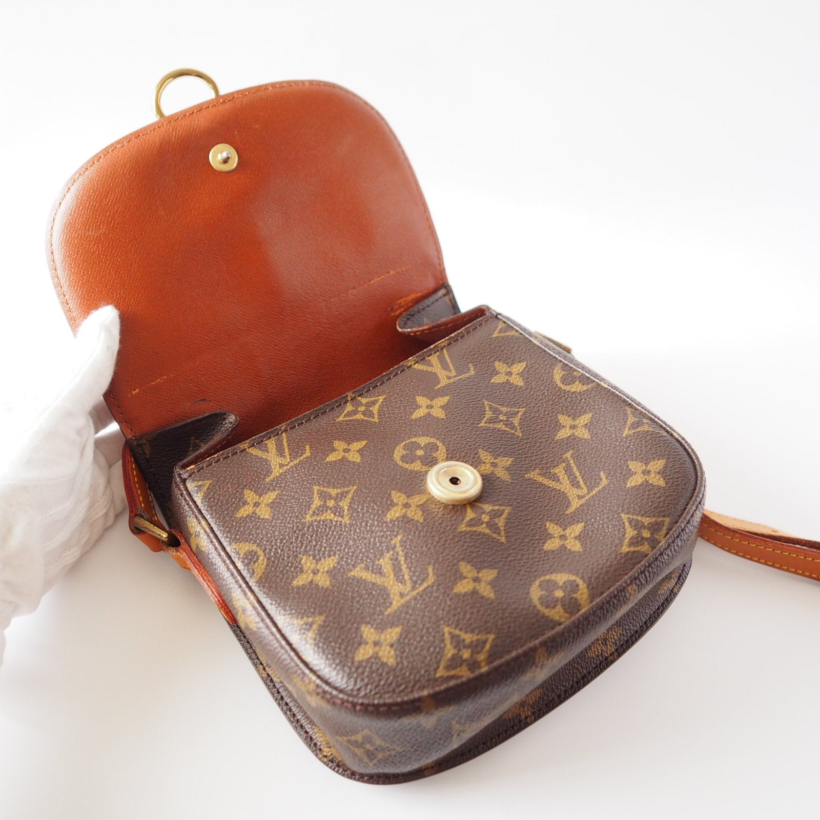 LOUIS VUITTON Monogram Saint Cloud PM Shoulder Bag lV Vintage Cross body Authentic