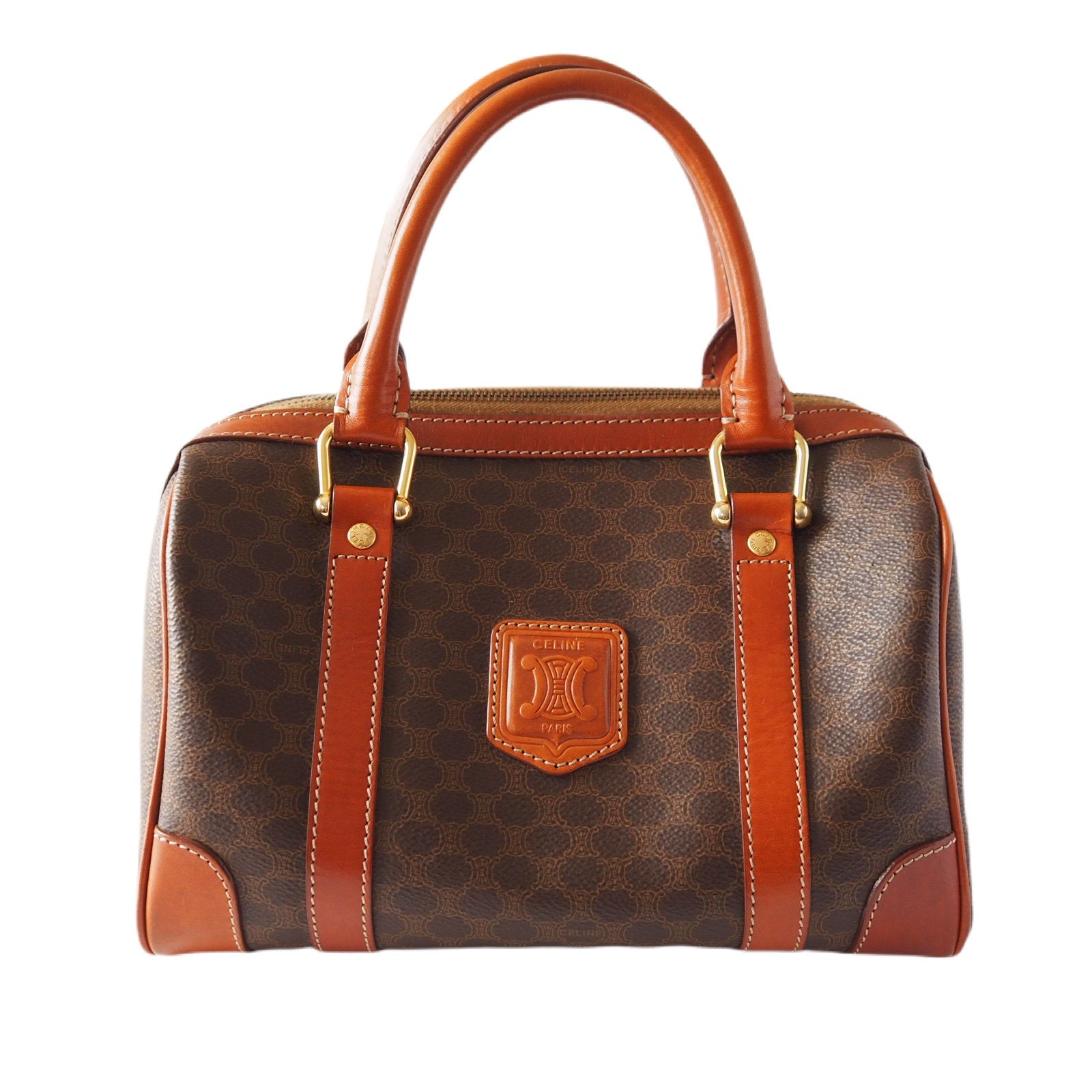 CELINE Macadam Hand Mini Boston Bag Authentic Vintage Classical