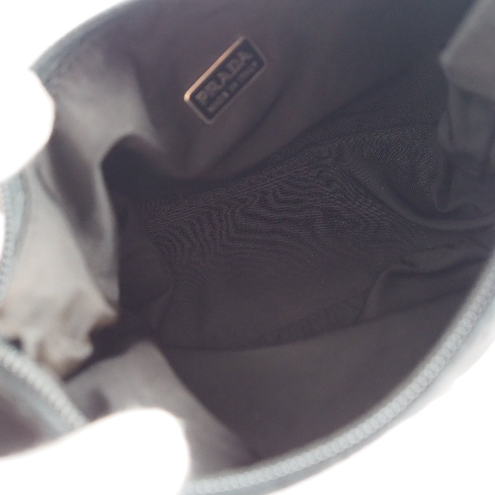 PRADA Nylon Hand Bag Black Logo Purse Authentic