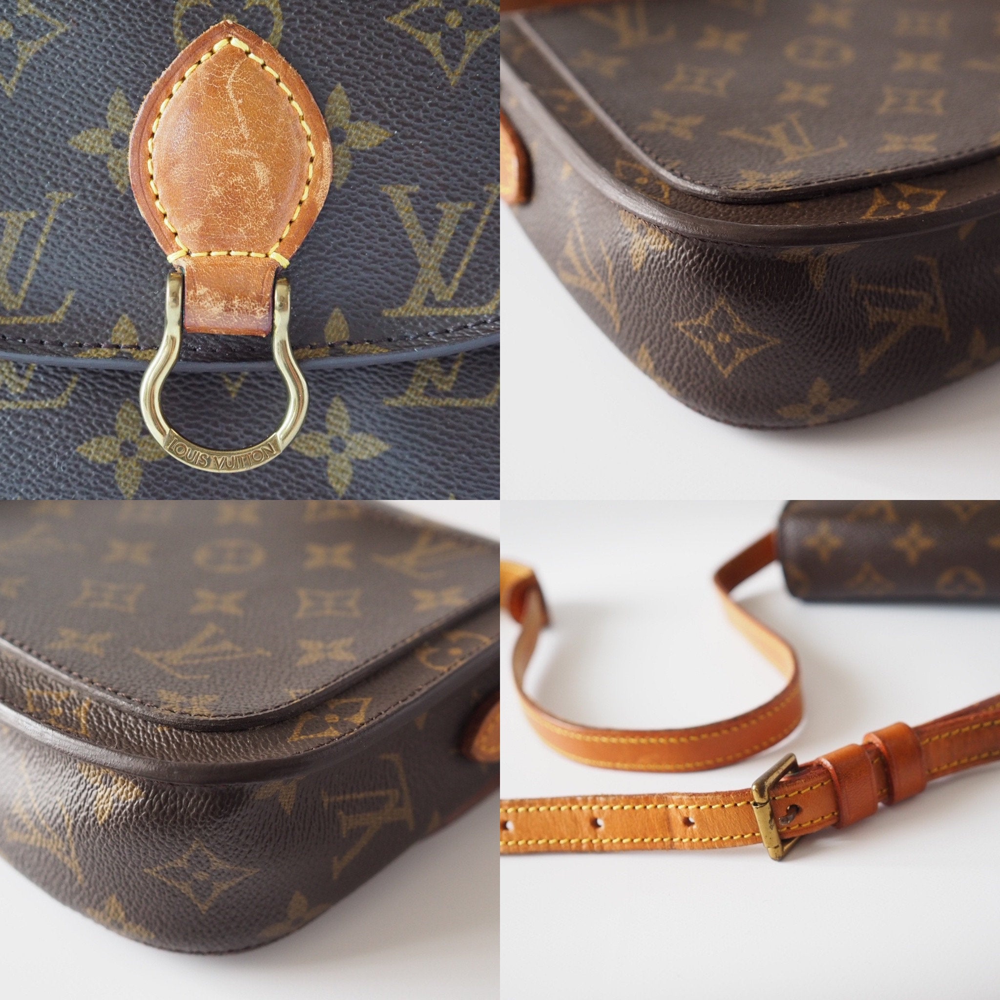 LOUIS VUITTON Monogram Saint Cloud PM Shoulder Bag lV Vintage Cross body Authentic