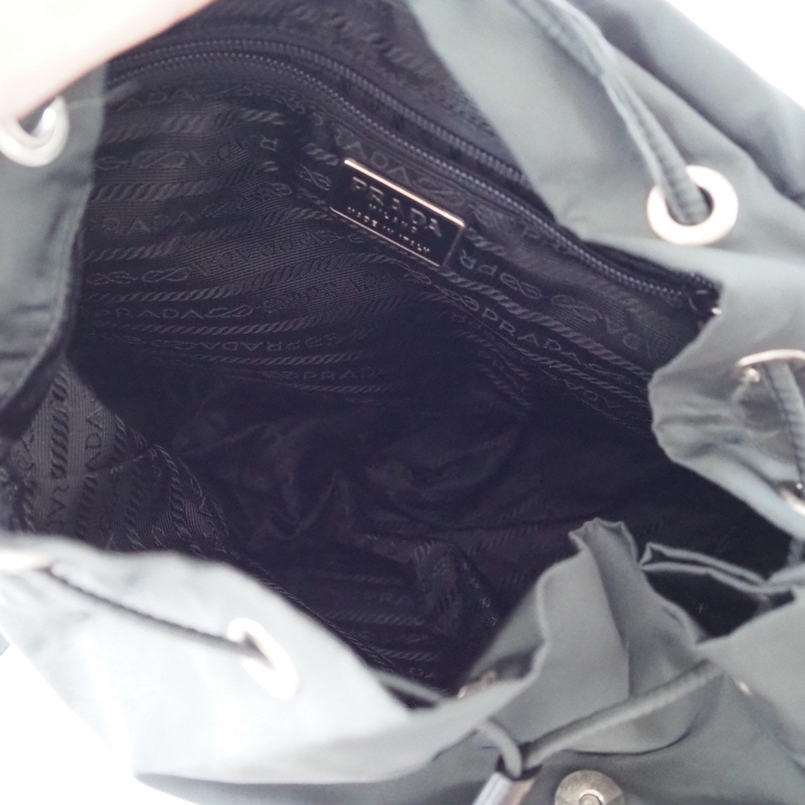 PRADA Nylon Backpack Bag Green Logo Purse Authentic Unisex