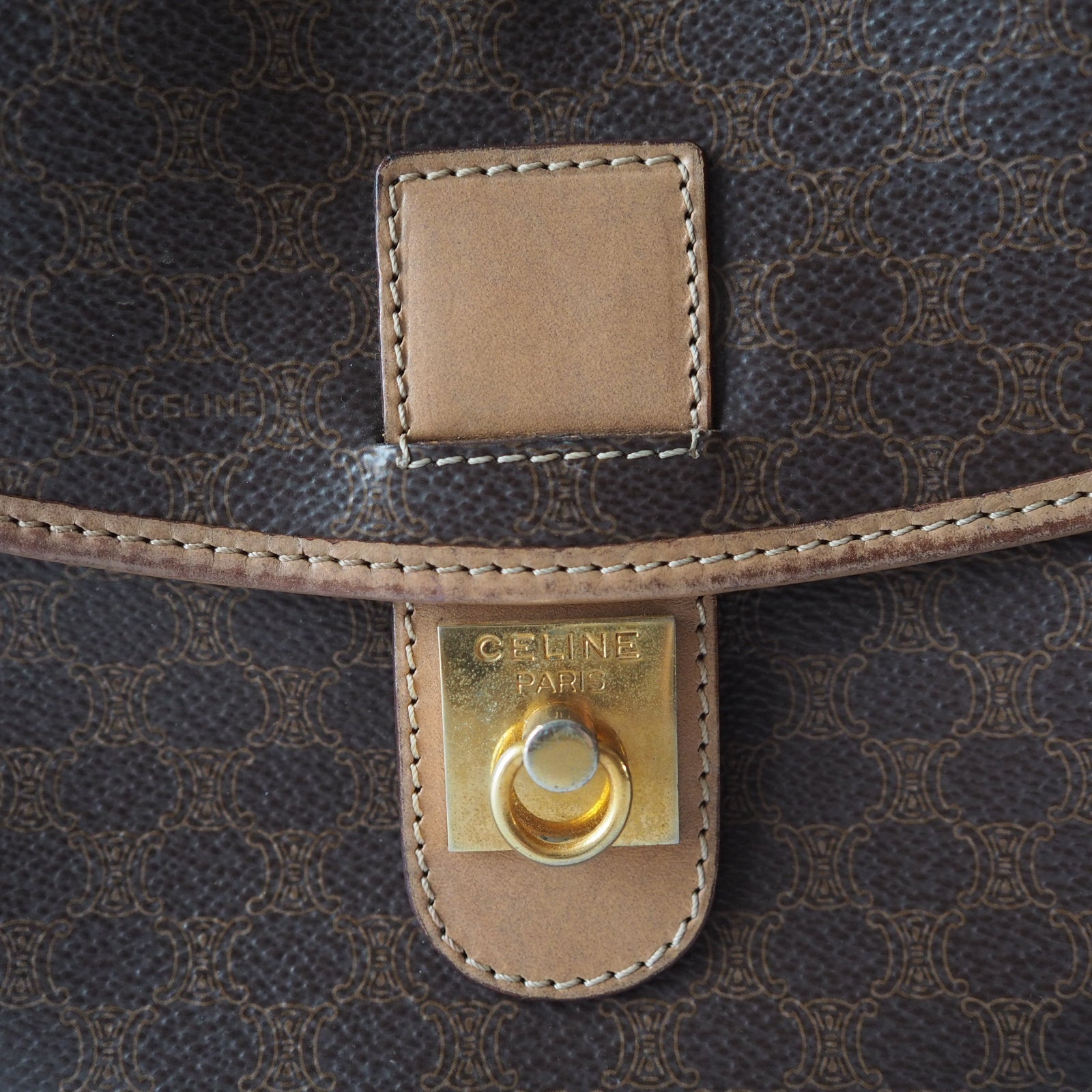 CELINE Macadam Shoulder Bag Gancini Authentic Vintage Classical