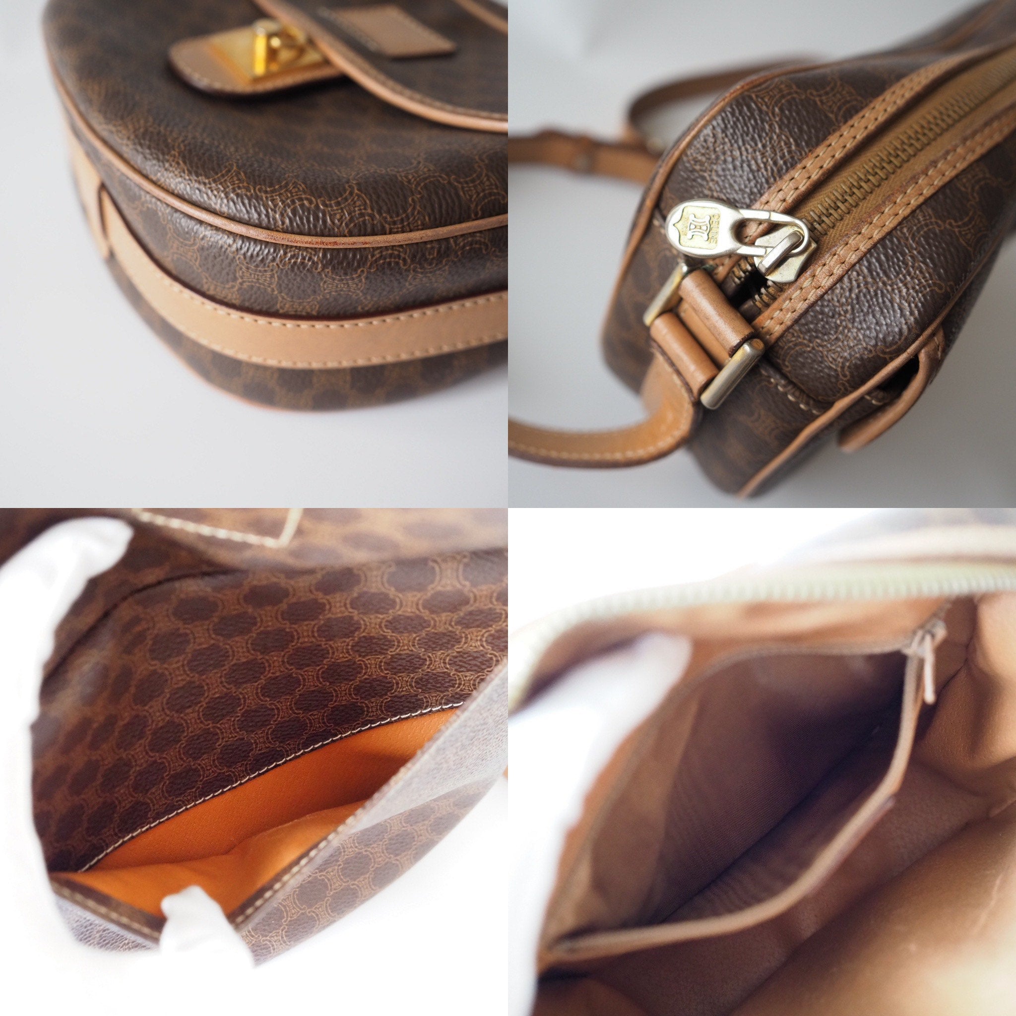 CELINE Macadam Shoulder Bag Gancini Authentic Vintage Classical