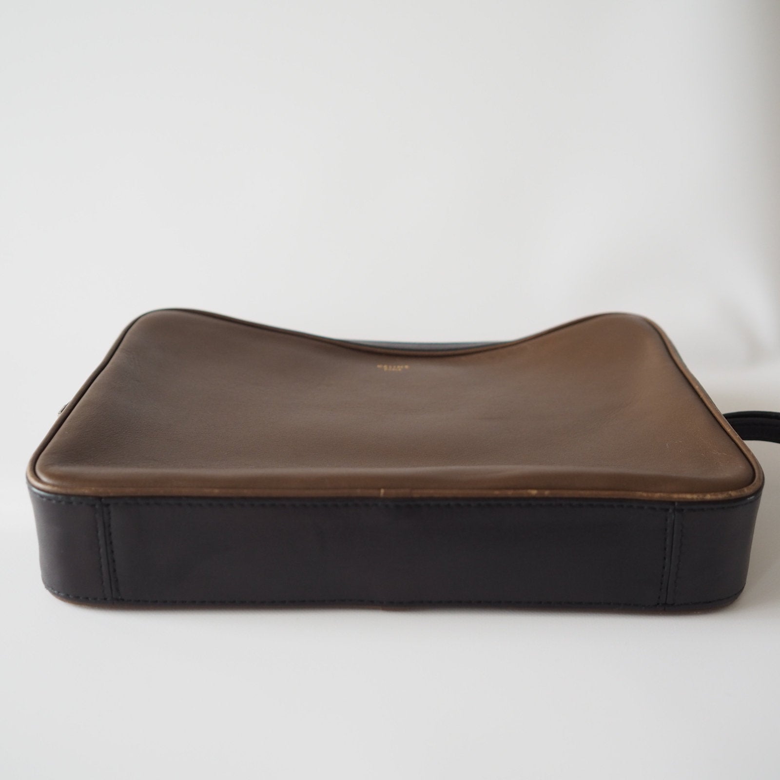 CELINE Clutch bag Pouch Brown LEATHER Authentic