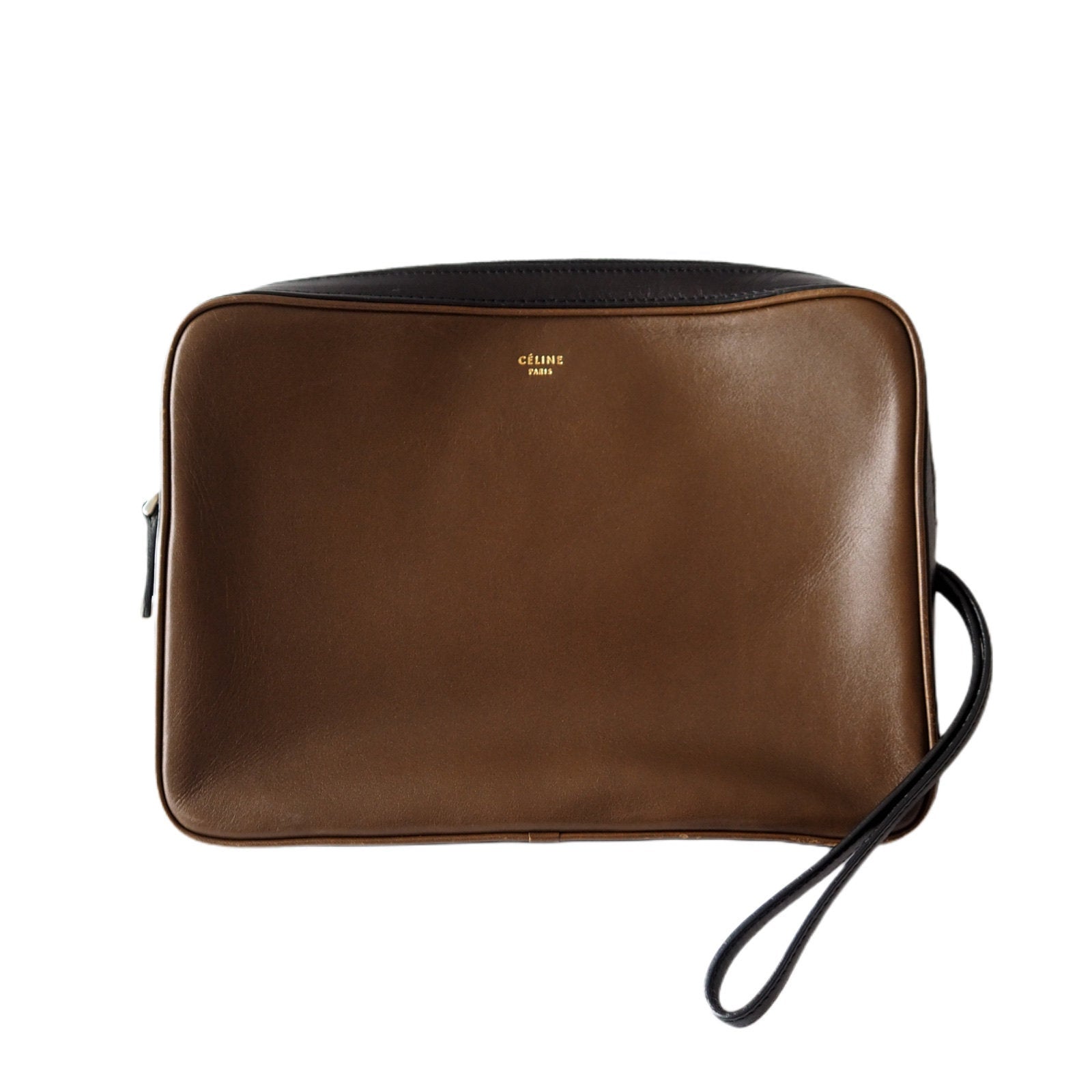 CELINE Clutch bag Pouch Brown LEATHER Authentic