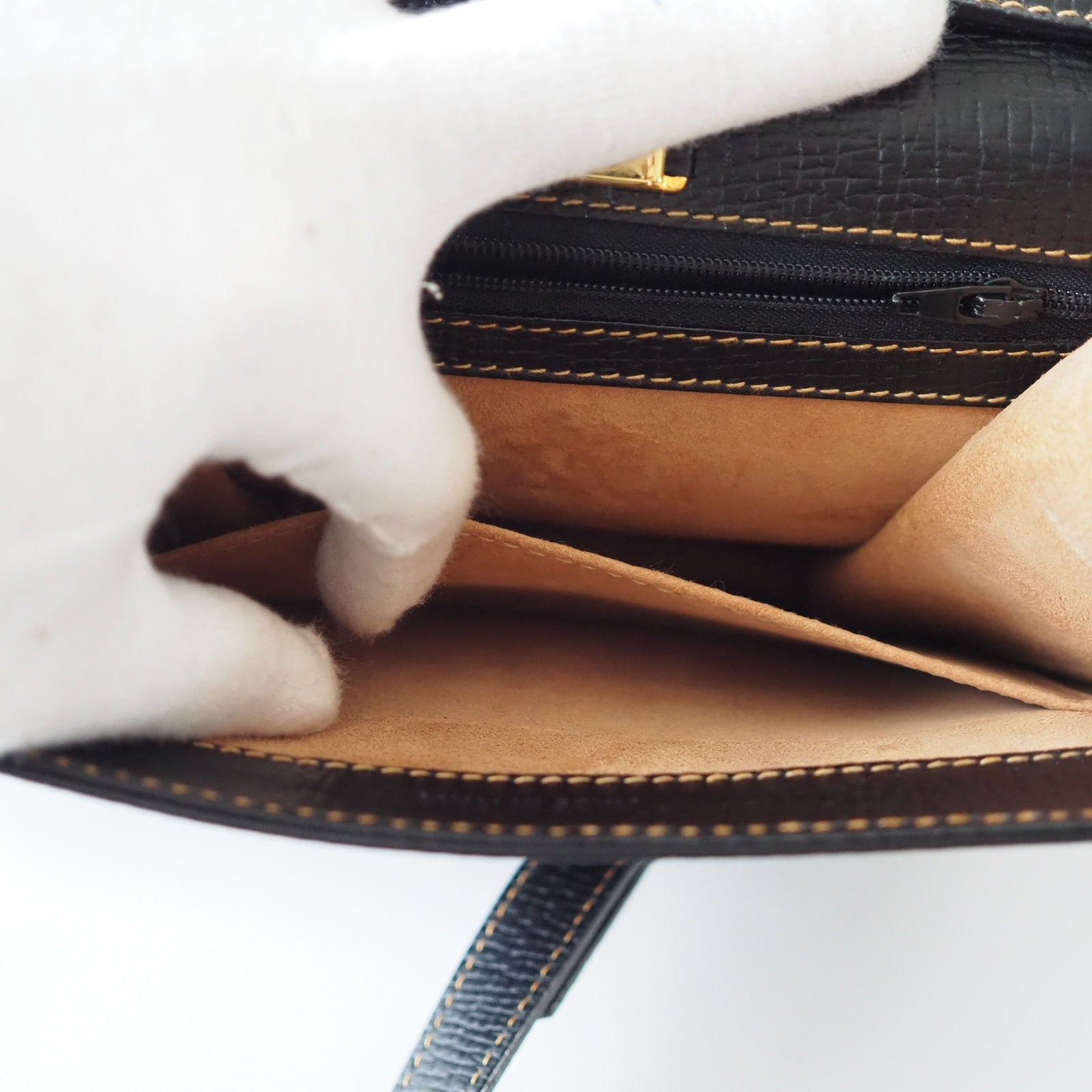 LOEWE Barcelona Shoulder Hand Bag Black Leather Vintage Authentic