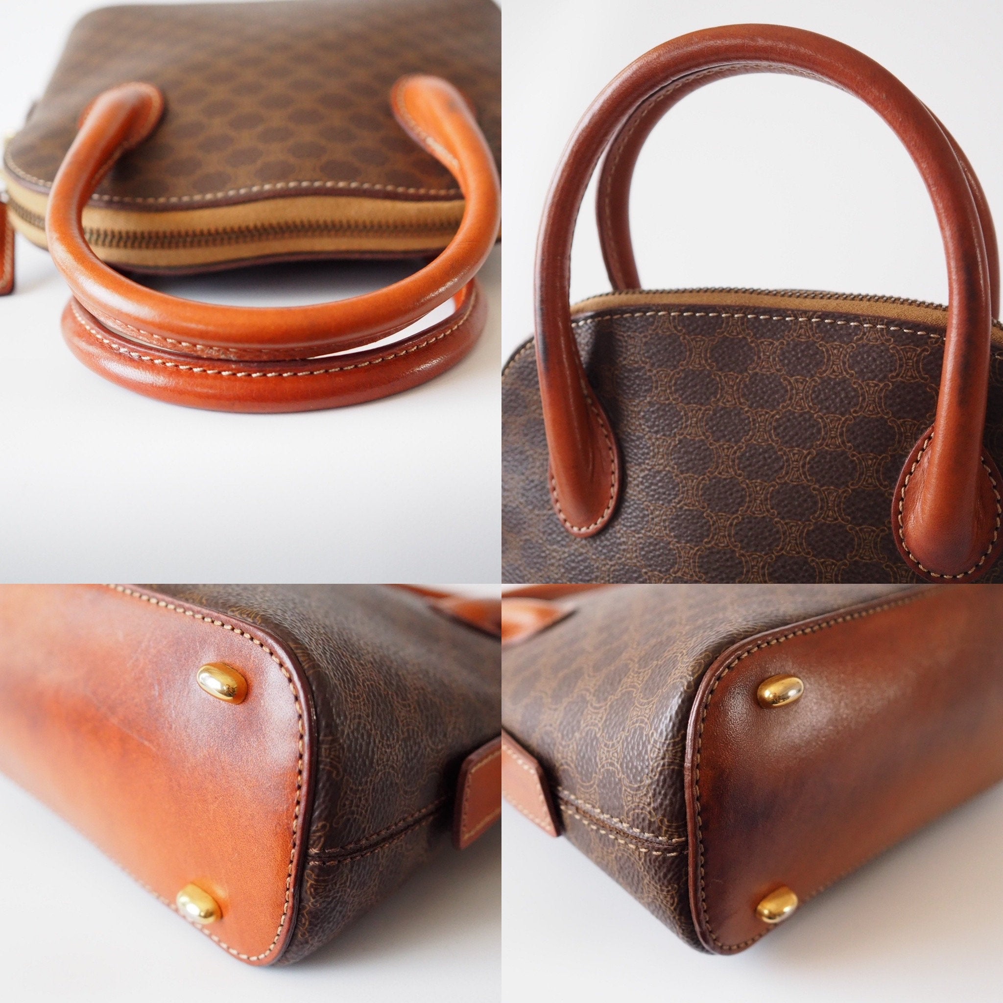 Celine Monogram Macadam Mini 2way Shoulder hand Bag Authentic Vintage Classical