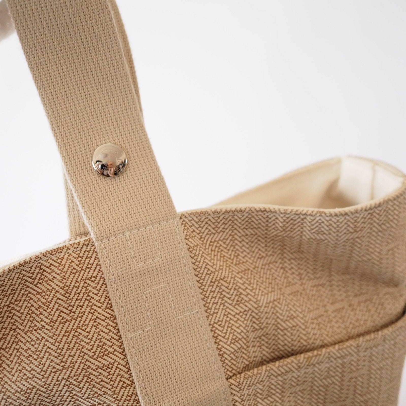 Hermes Saxo MM Hand Tote bag Canvas Beige Authentic