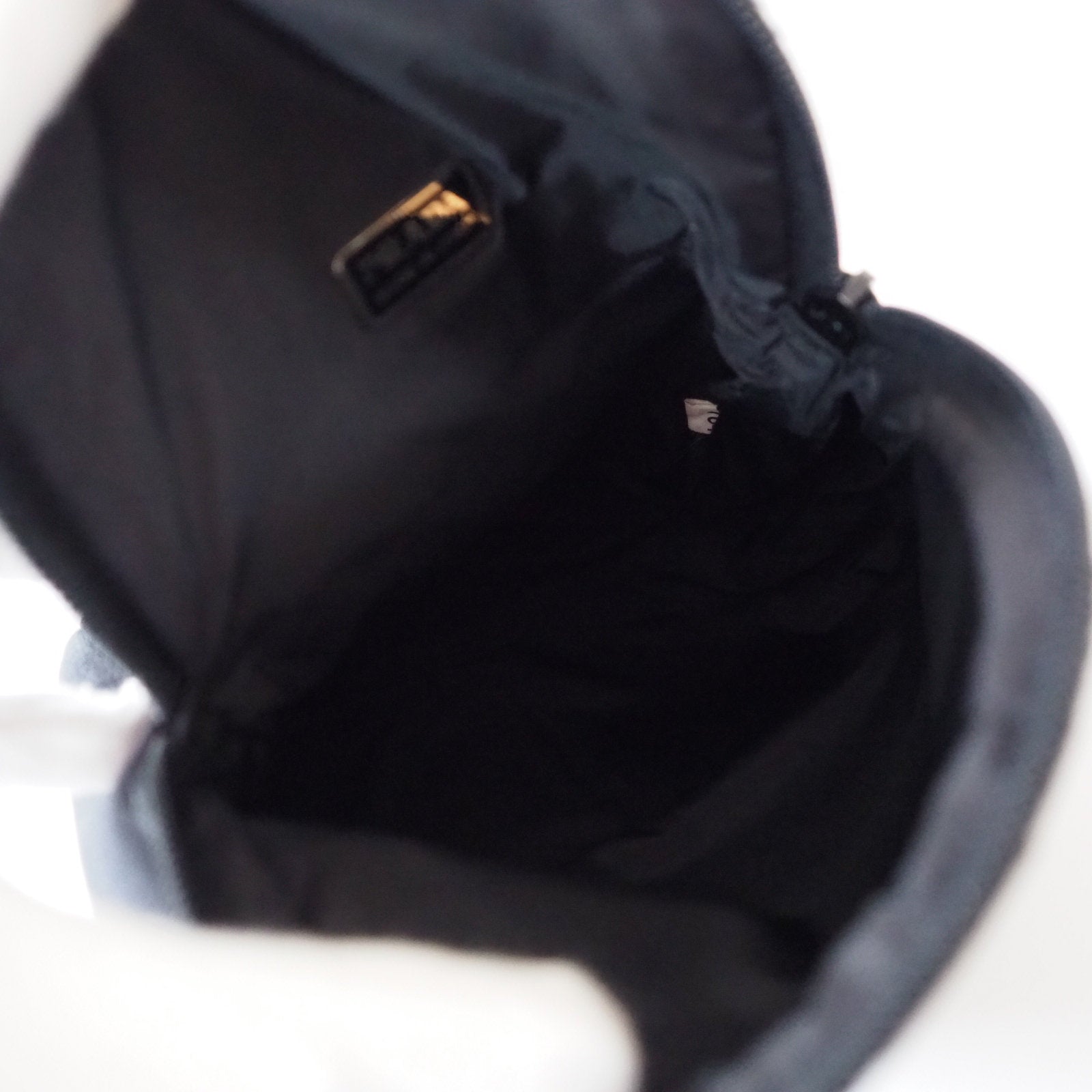 PRADA Nylon Leather Pouch Mini Hand Bag Sports Black Logo Purse Authentic