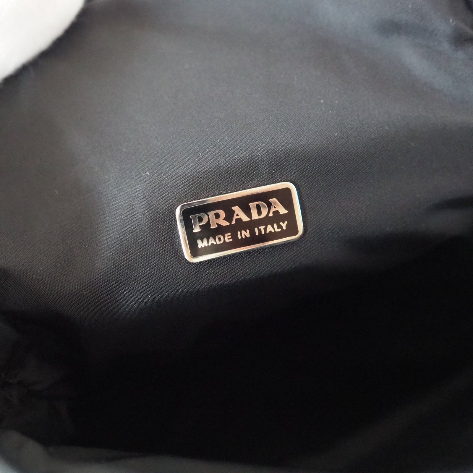 PRADA Nylon Leather Pouch Mini Hand Bag Sports Black Logo Purse Authentic