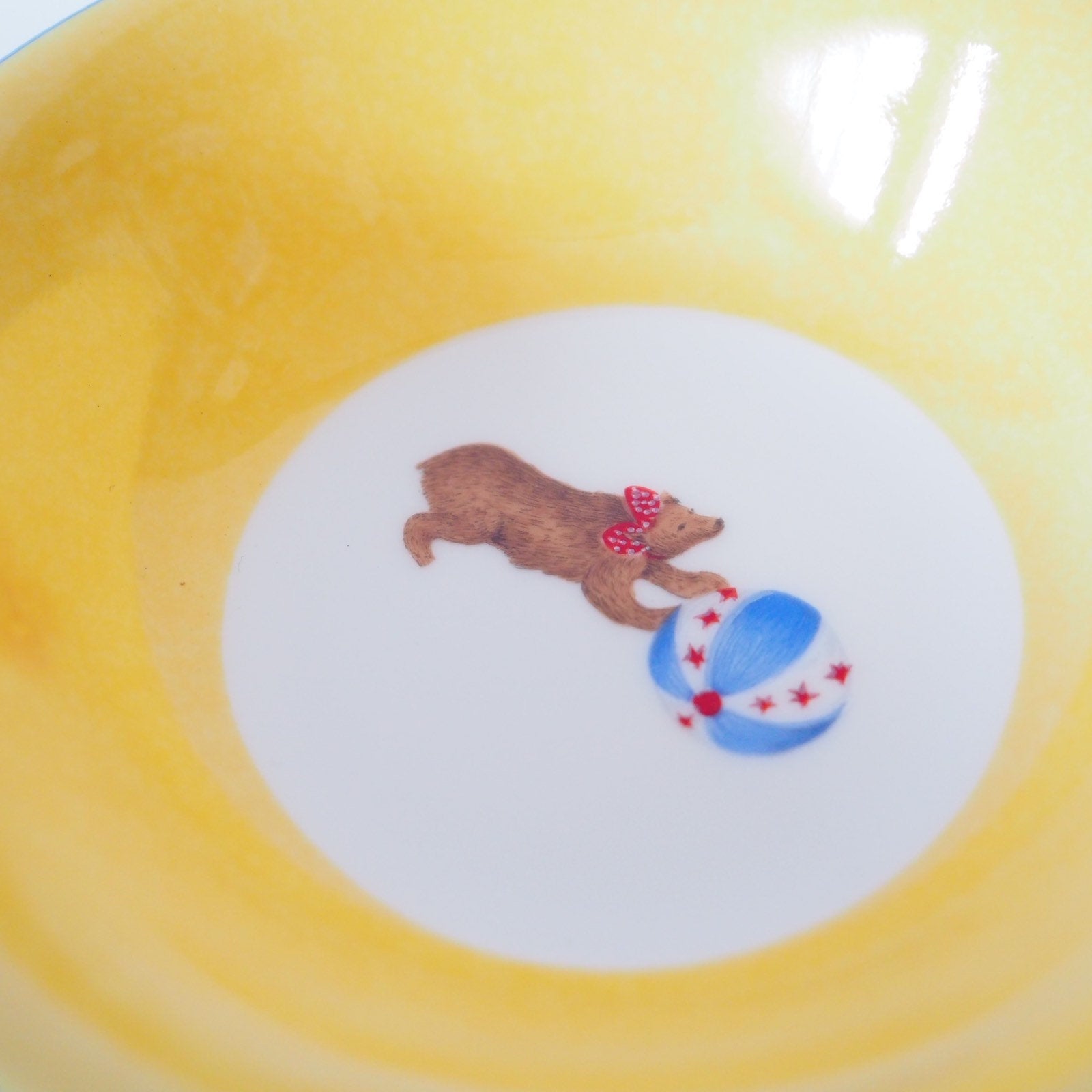 HERMES Plate Tableware Yellow Animal Porcelain Authentic