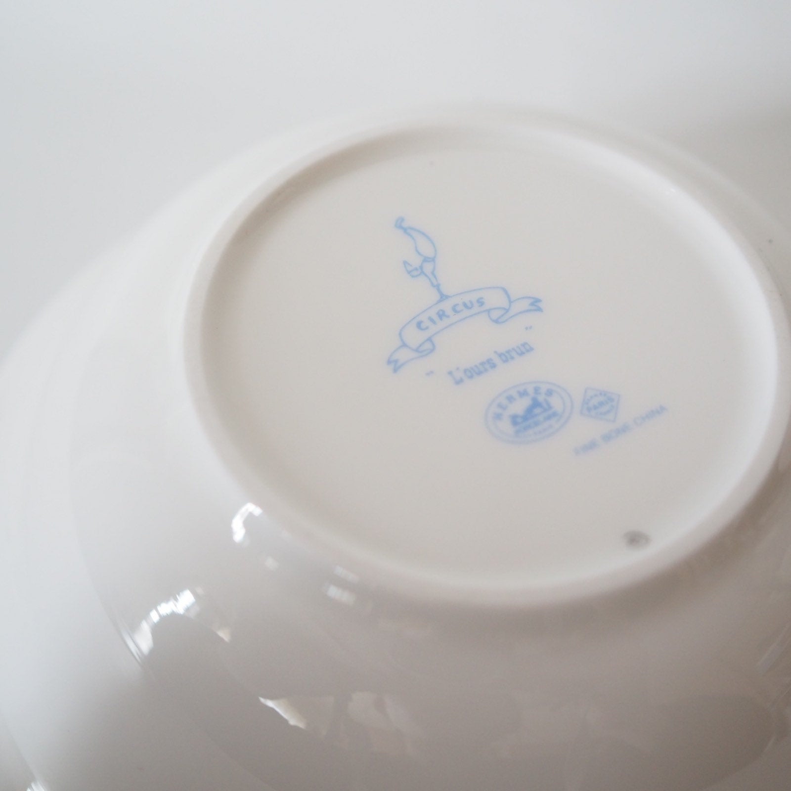 HERMES Plate Tableware Yellow Animal Porcelain Authentic