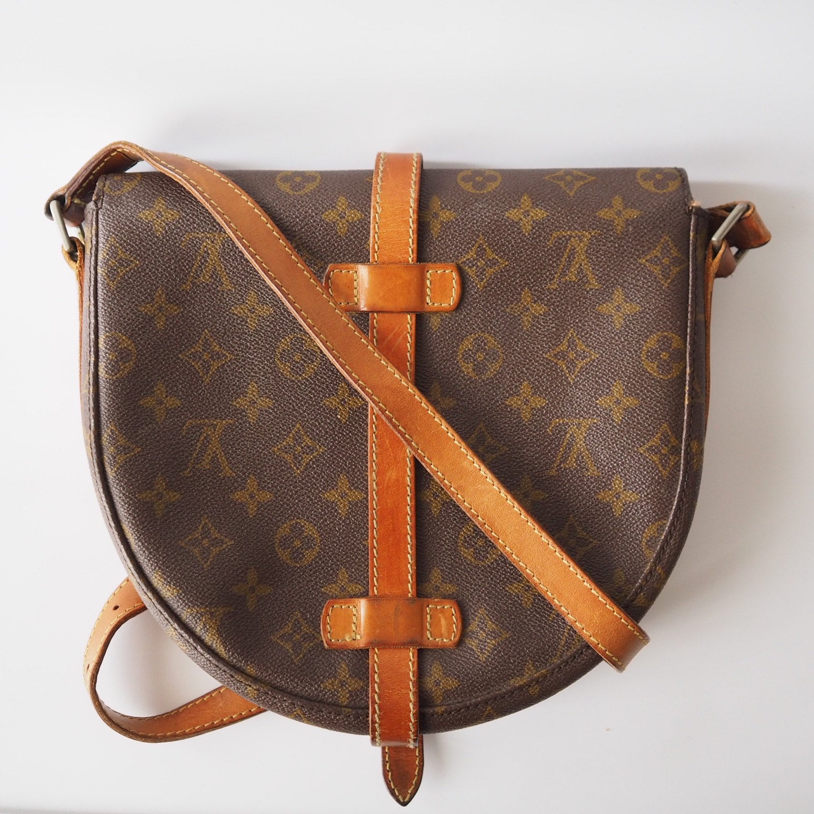 Louis Vuitton Monogram Shoulder Bag Chantilly GM Brown LV Authentic
