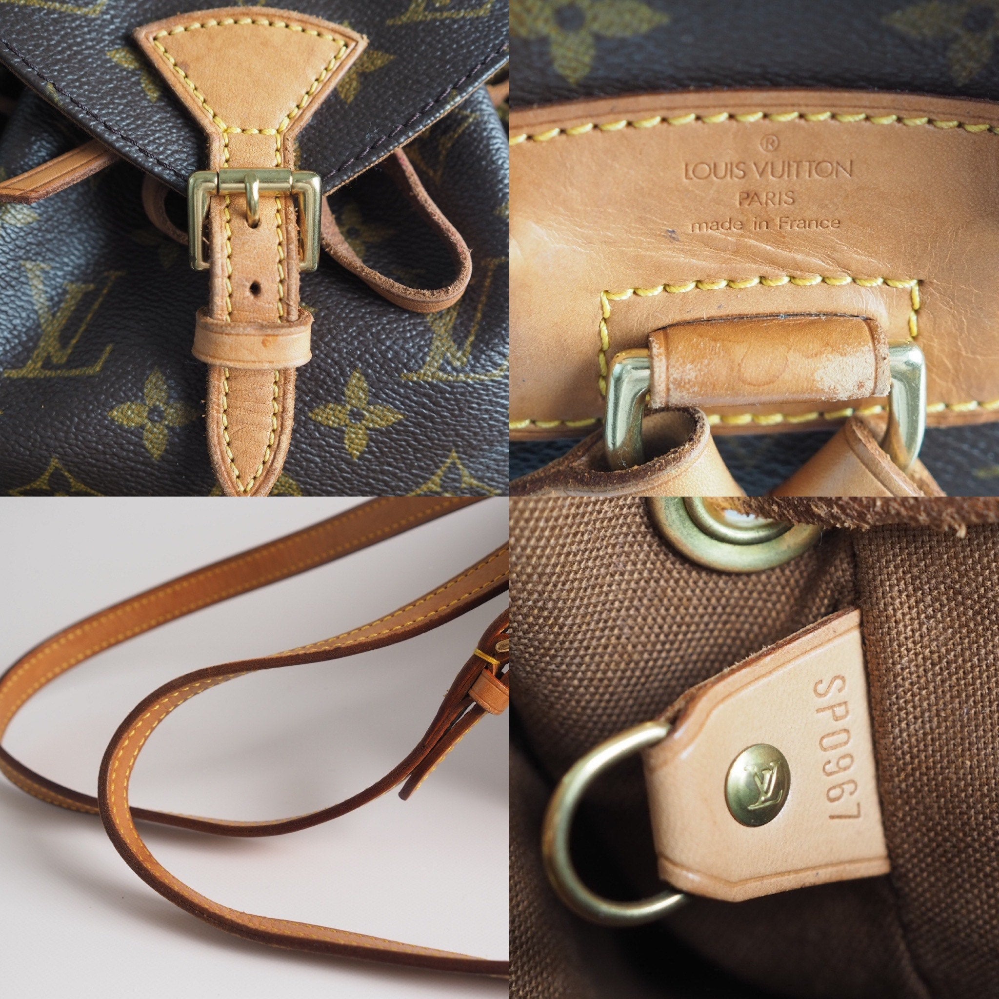 LOUIS VUITTON Monogram Montsouris Unisex Backpack Authentic