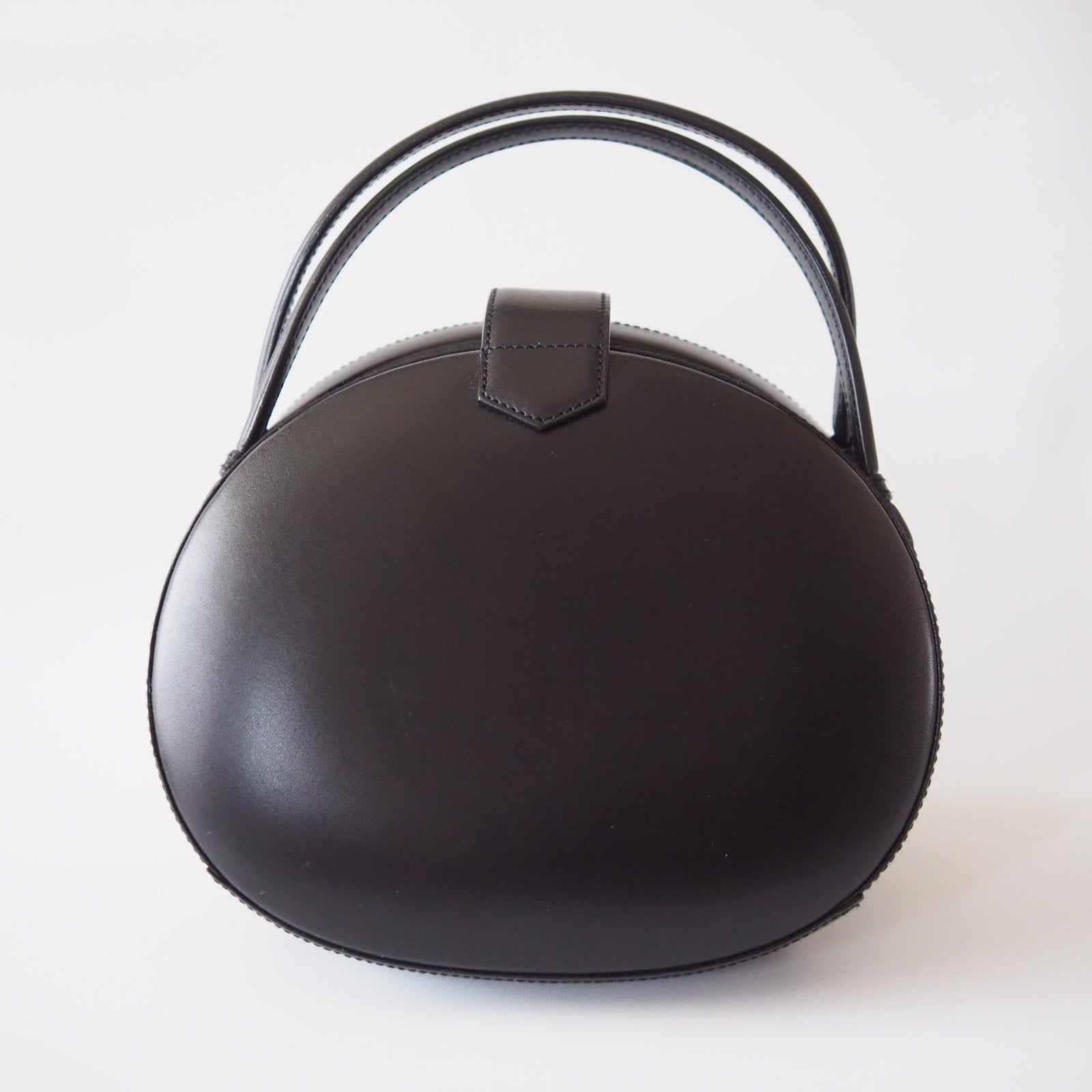 LOEWE Circle Hand Shoulder 2way Bag Black Leather Vintage Authentic