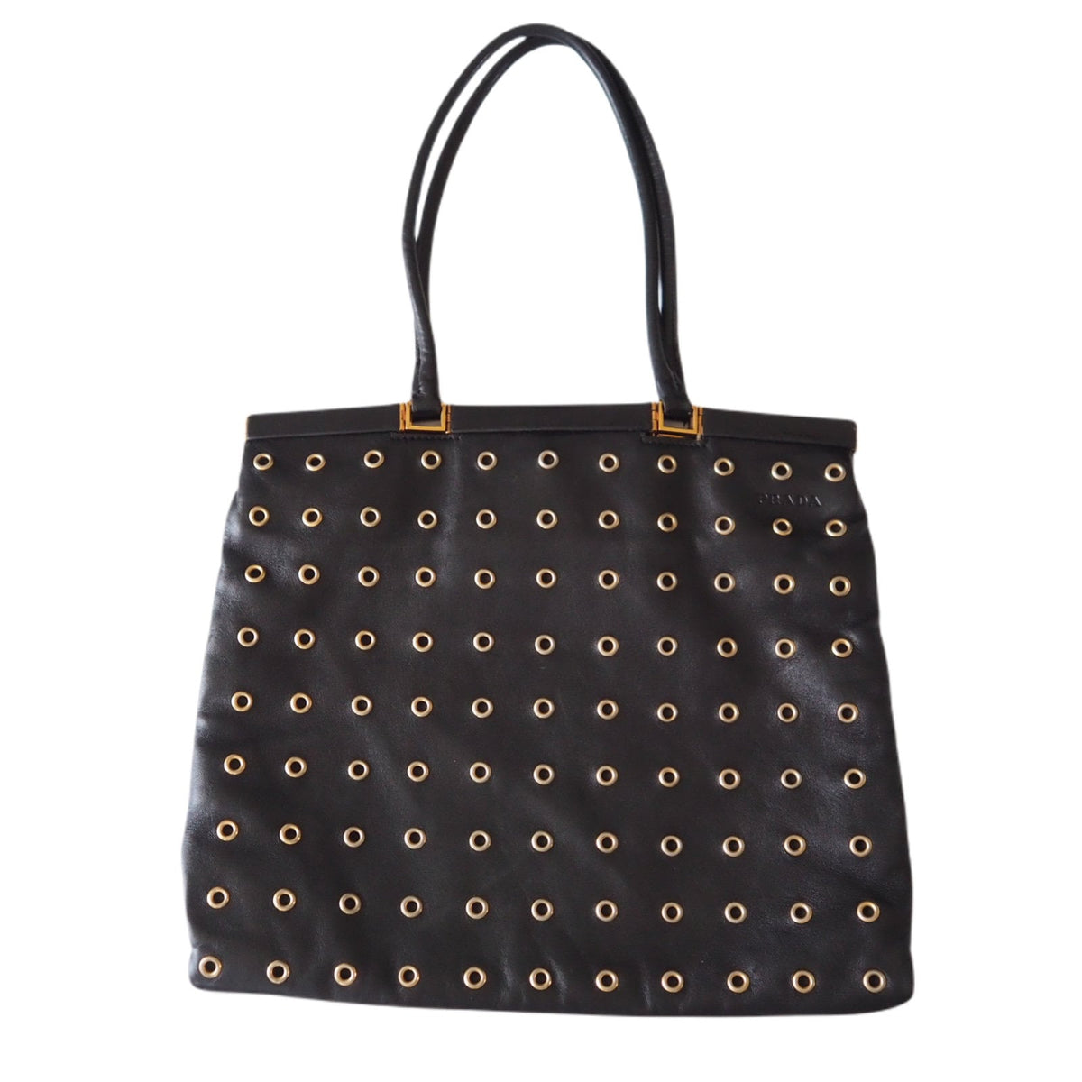 PRADA パンチングレザー トート ハンドバッグ