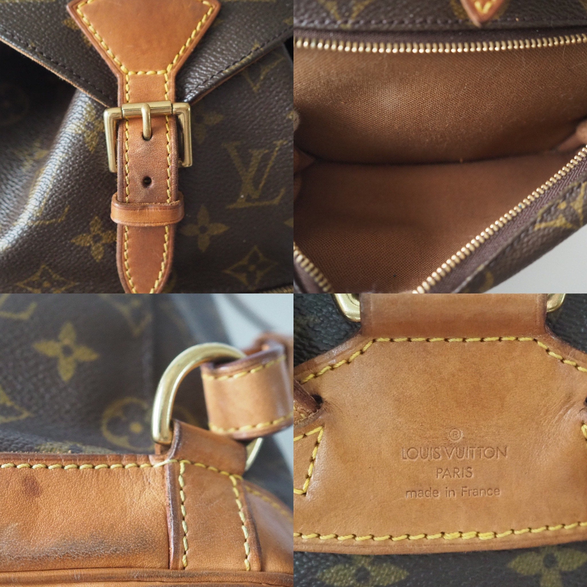 Louis Vuitton Montsouris MM Monogram Backpack Shoulder Bag Authentic