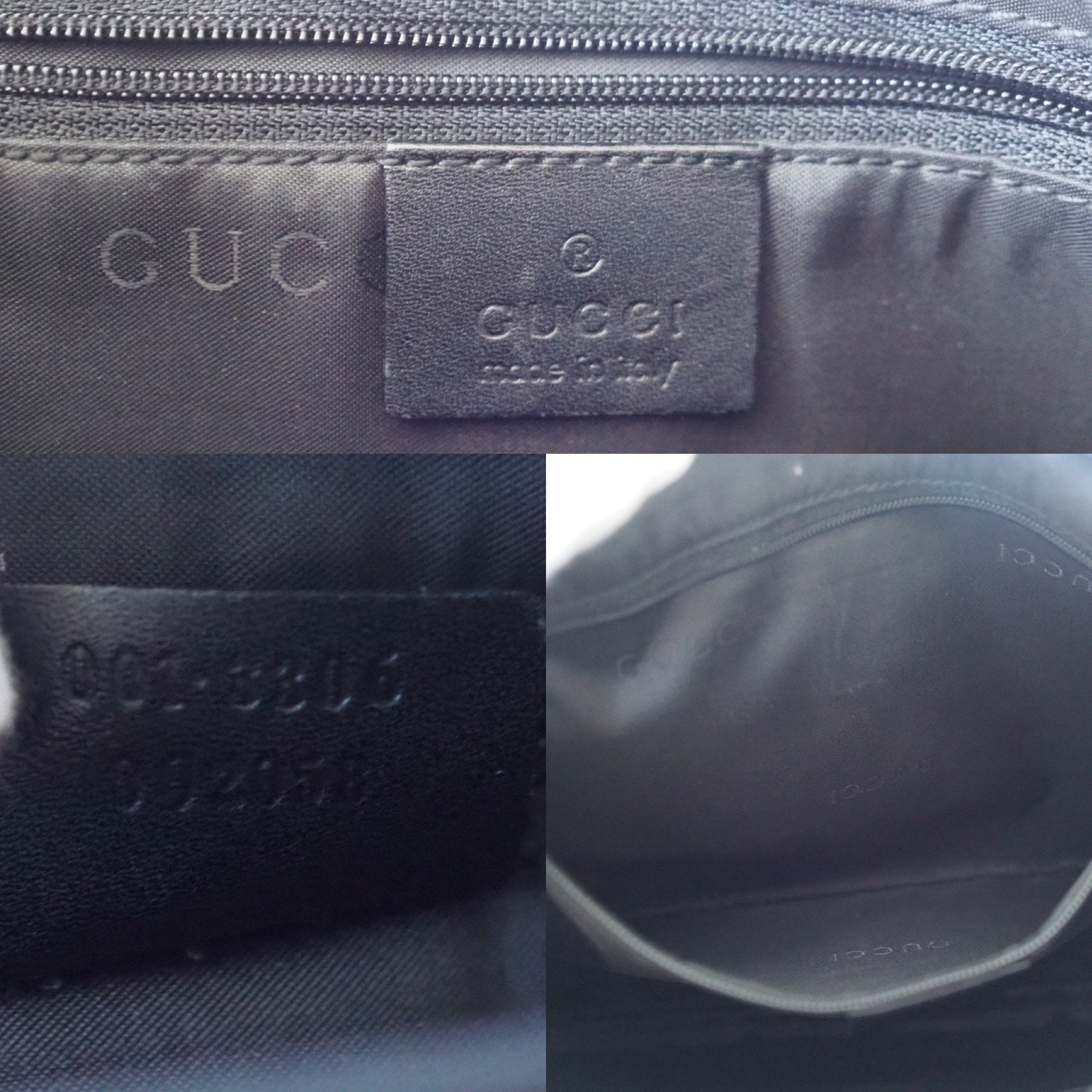 GUCCI Jackie Canvas Leather Shoulder Bag Beige Authentic