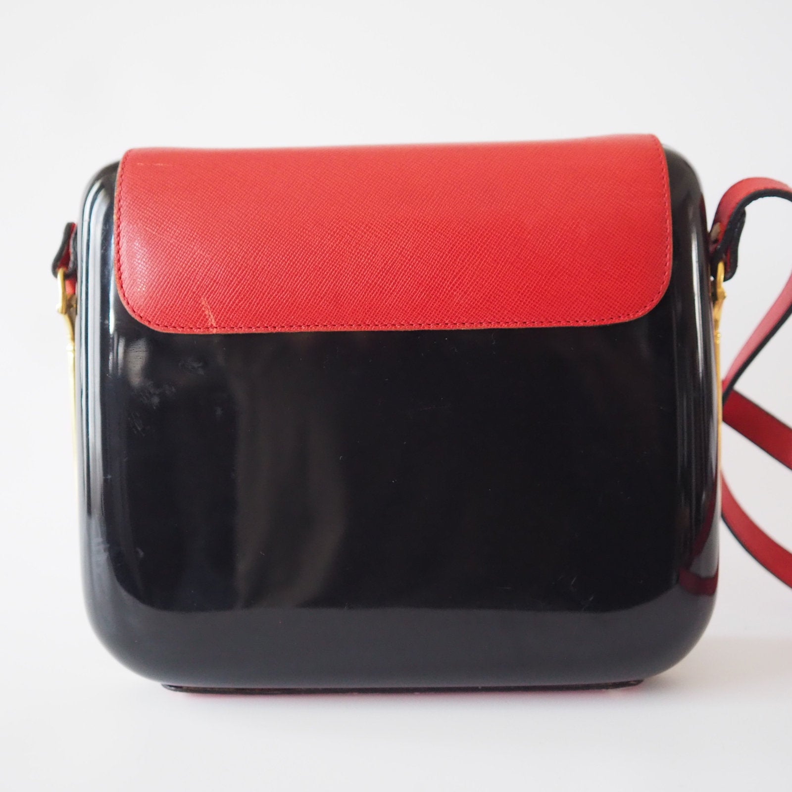 GUCCI Old Plastic Shoulder Bag Leather Authentic Classical Rare!