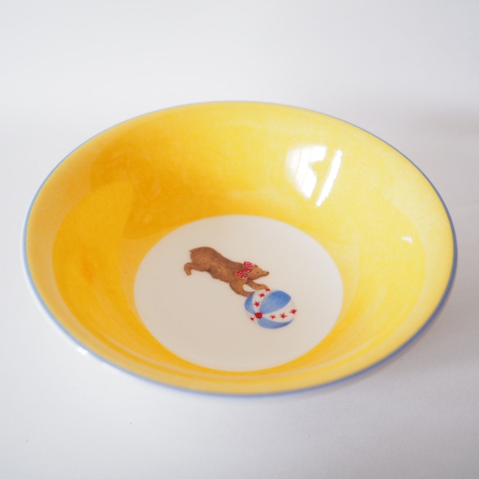 HERMES Plate Tableware Yellow Animal Porcelain Authentic