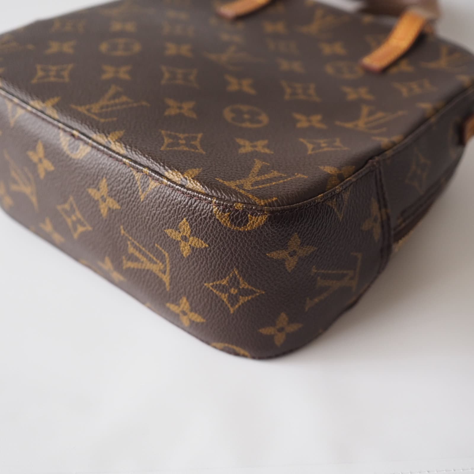 LOUIS VUITTON Monogram Spontini M47500 Shoulder Bag Brown Authentic