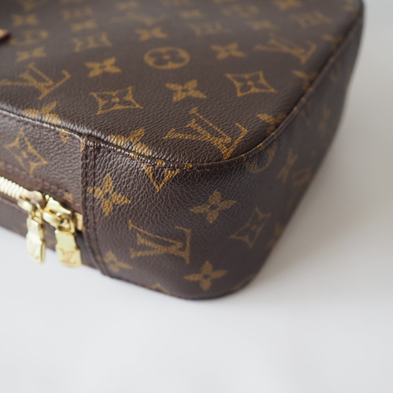 LOUIS VUITTON Monogram Spontini M47500 Shoulder Bag Brown Authentic