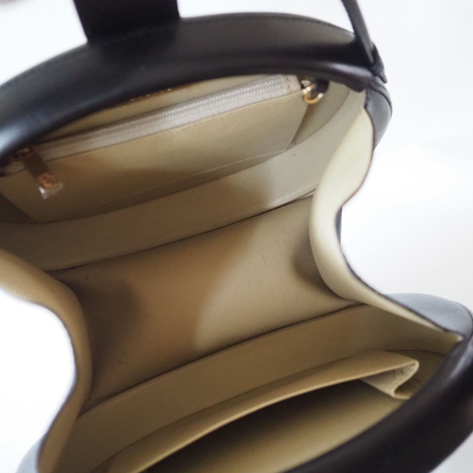 LOEWE Circle Hand Shoulder 2way Bag Black Leather Vintage Authentic