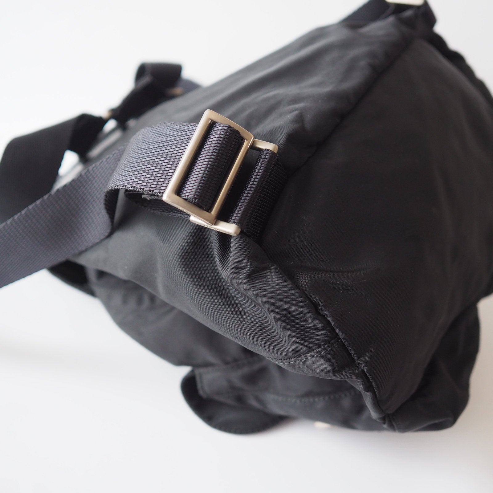 PRADA Nylon Backpack Bag Black Logo Purse Authentic