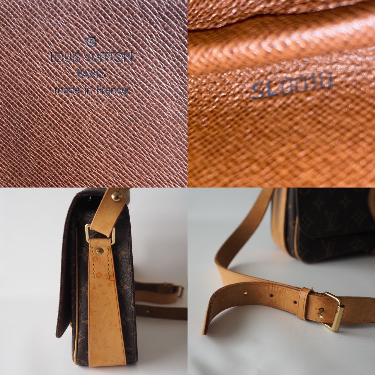 LOUIS VUITTON Monogram Cartouchiere GM Cross Body Shoulder Bag Authentic