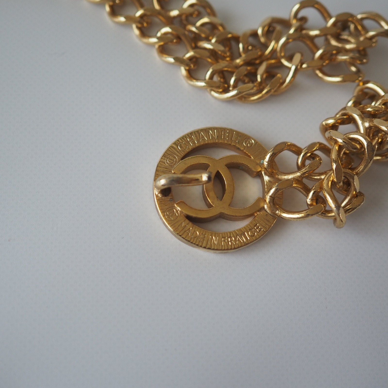 CHANEL Chain Belt CC Gold color Authentic
