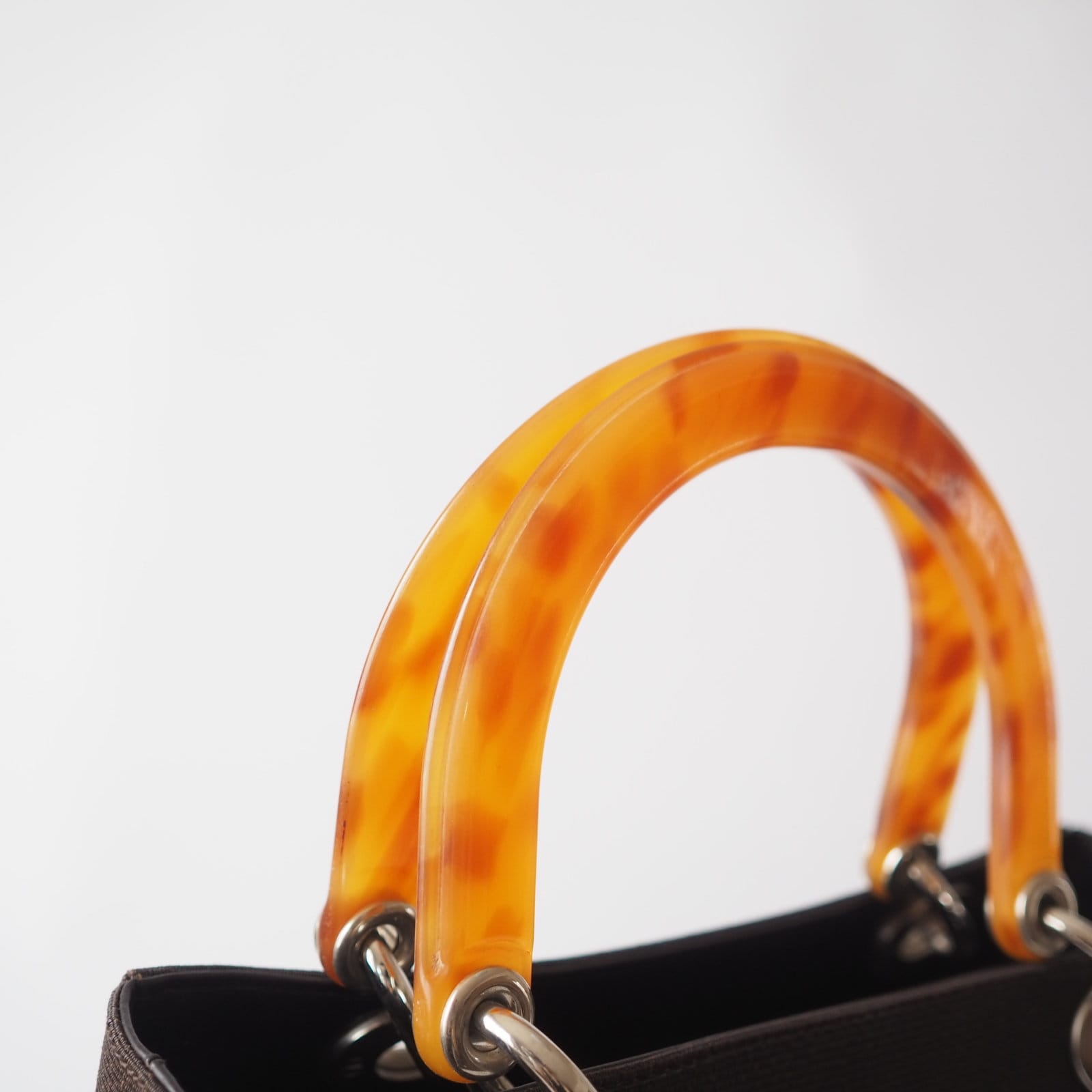 Christian Dior 2way Hand Shoulder Bag Brown Horse hair Vintage Authentic