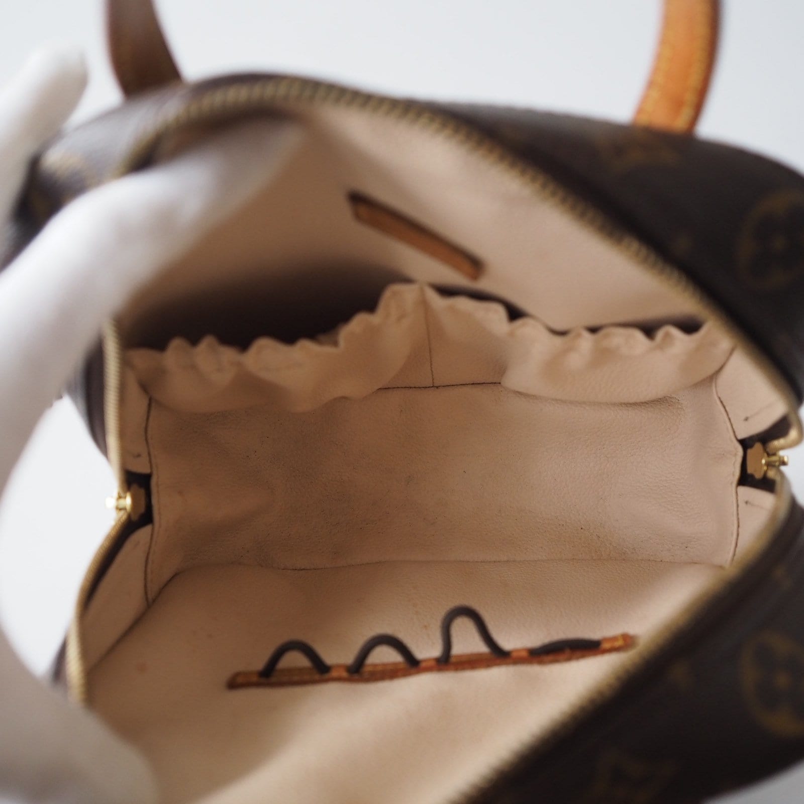 LOUIS VUITTON Monogram Spontini M47500 Shoulder Bag Brown Authentic