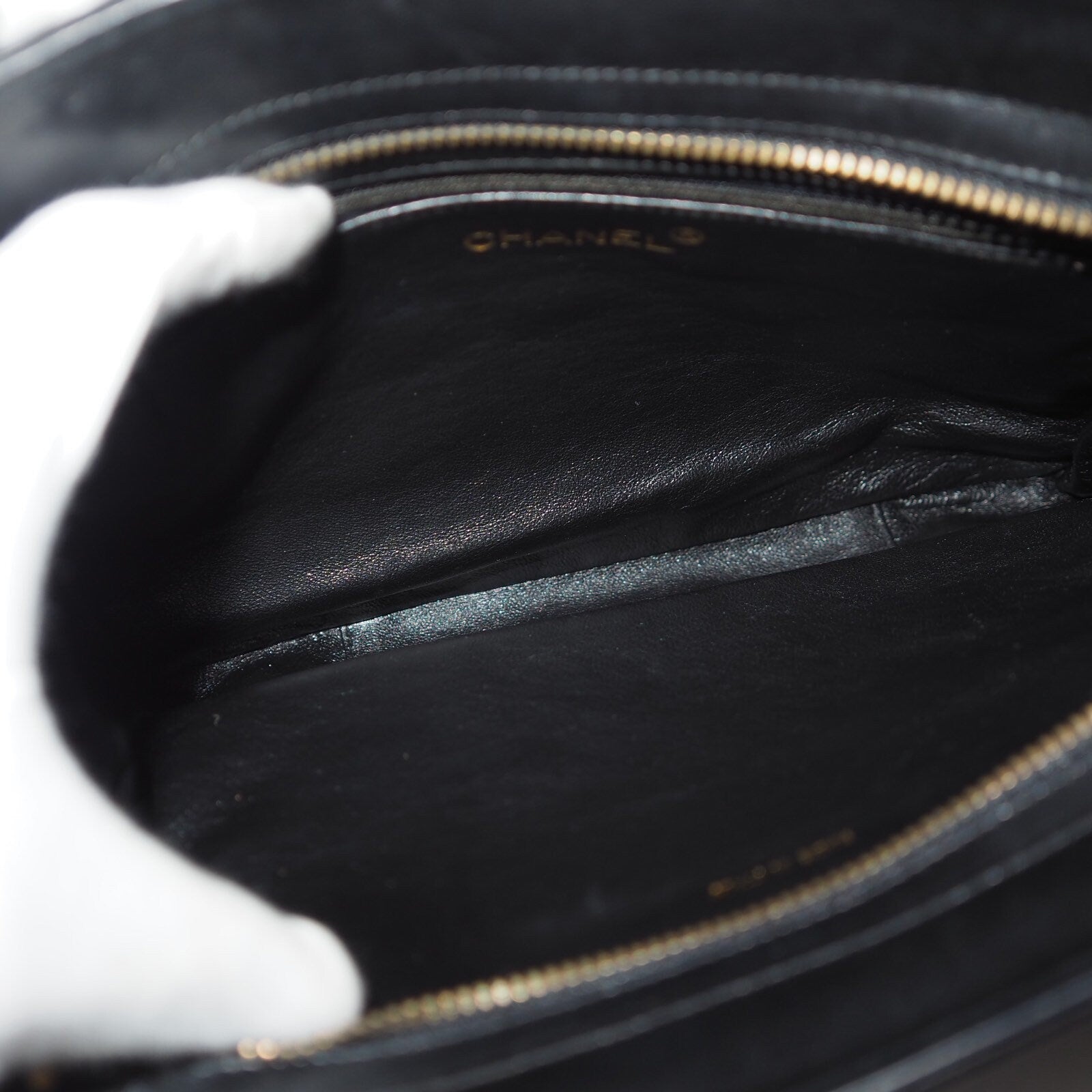 CHANEL Matelasse CC Fringe Shoulder Bag Leather Black Authentic