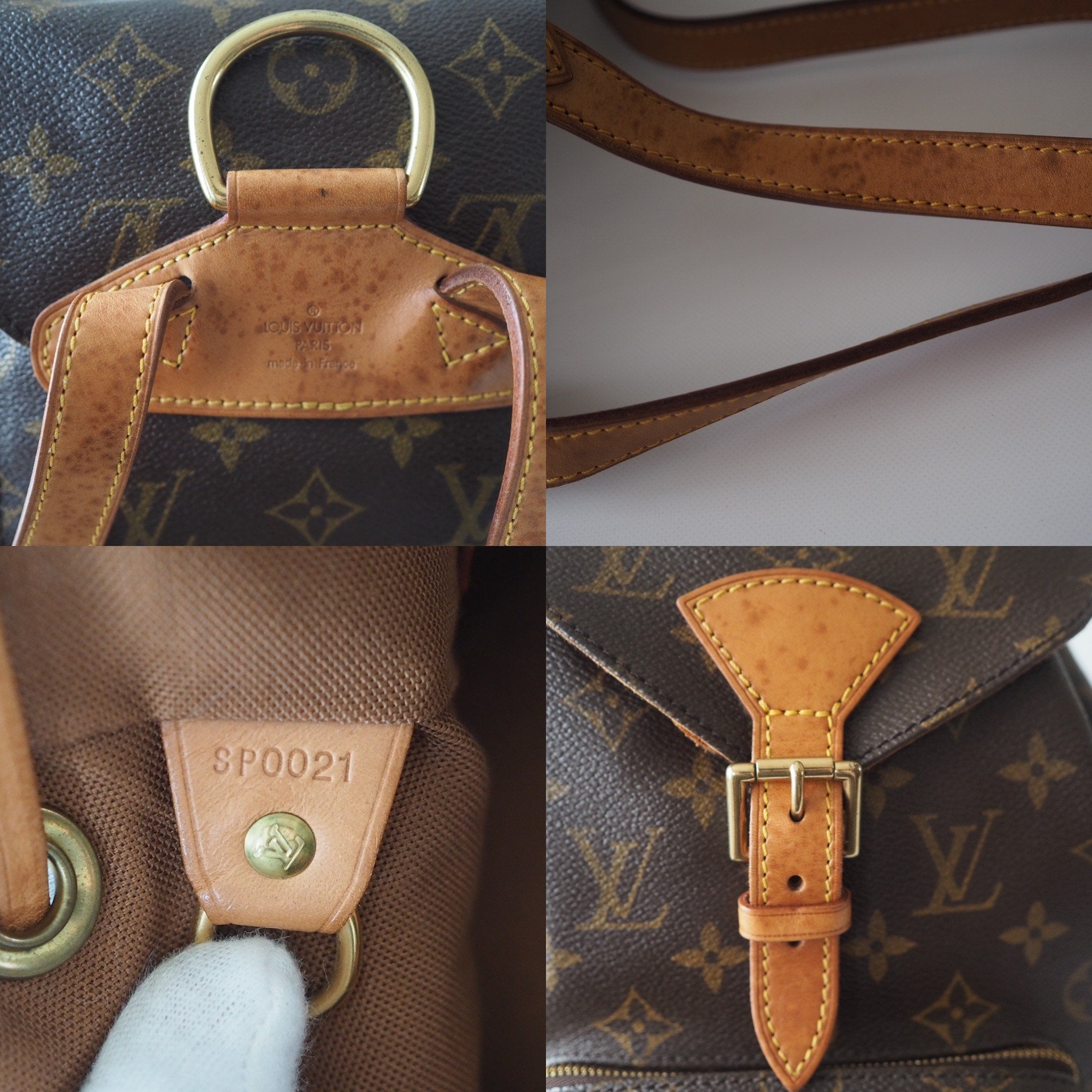 Louis Vuitton Montsouris MM Monogram Backpack Shoulder Bag Authentic
