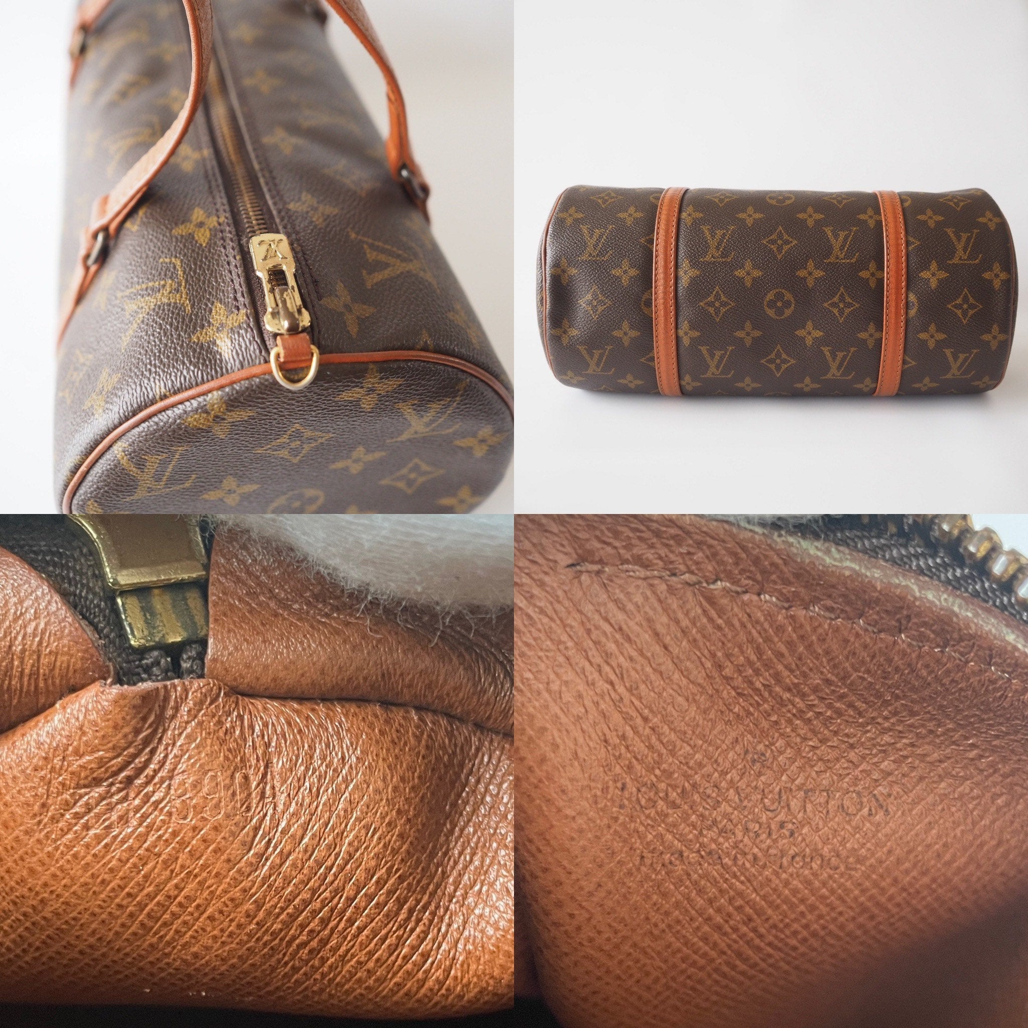 LOUIS VUITTON Monogram Papillon 30 Boston bag M51385 Brown Authentic