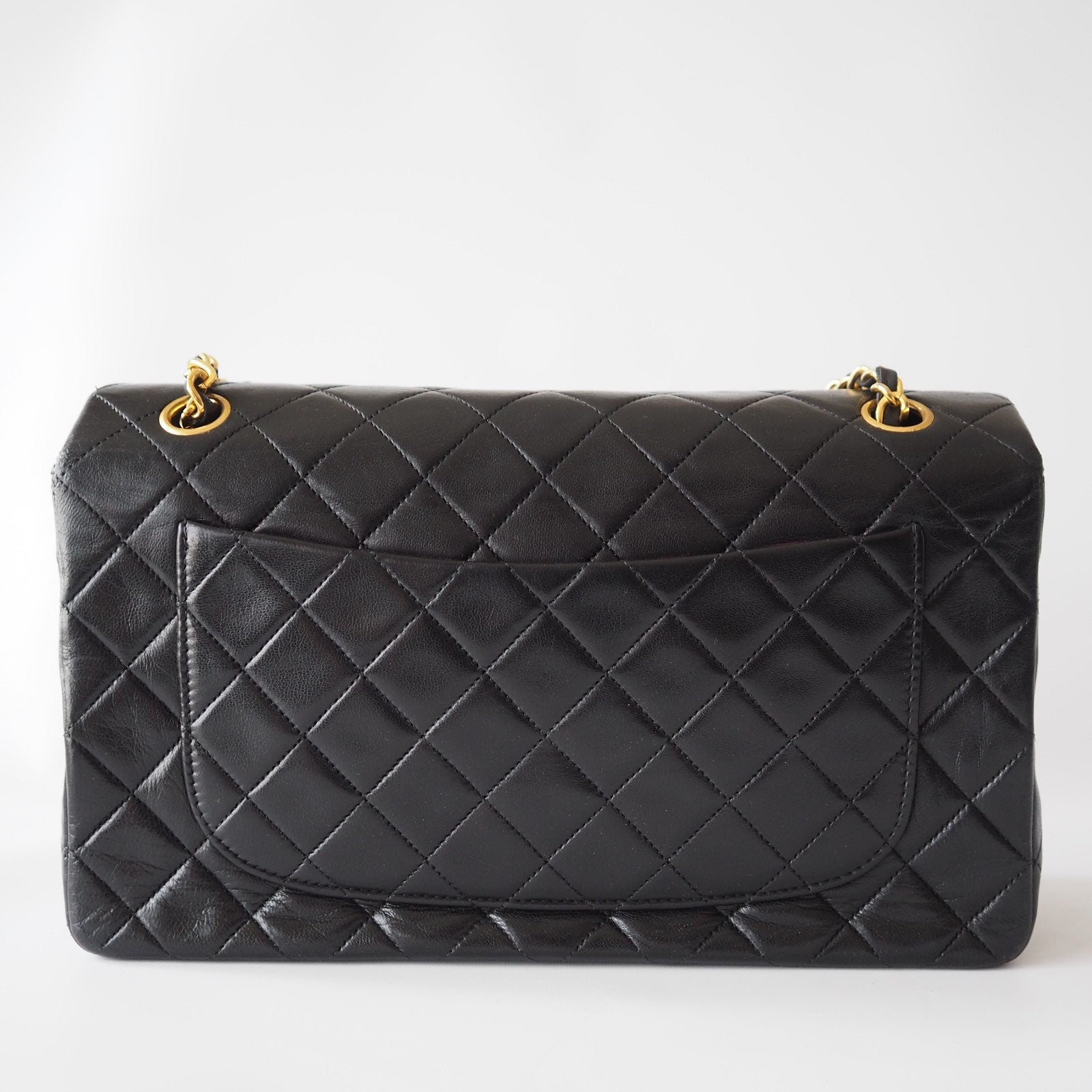 CHANEL Matelasse Quilted CC Logo Double Chain Shoulder Bag With pouch Black Authentic