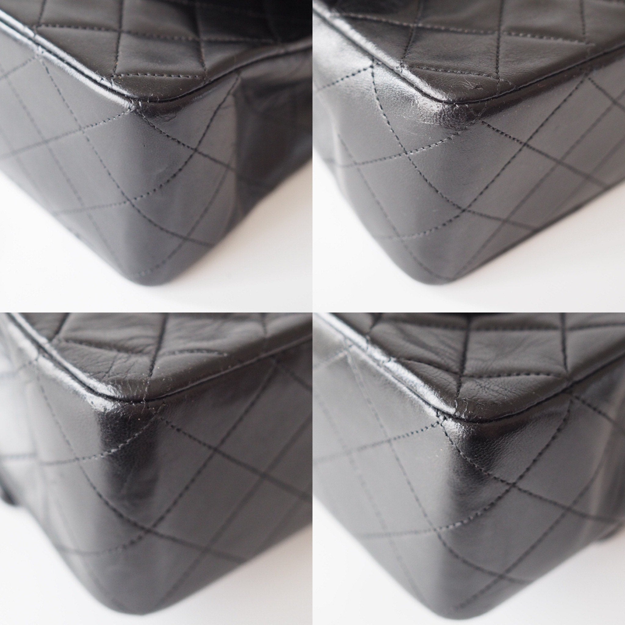 CHANEL Matelasse Quilted CC Logo Double Chain Shoulder Bag With pouch Black Authentic