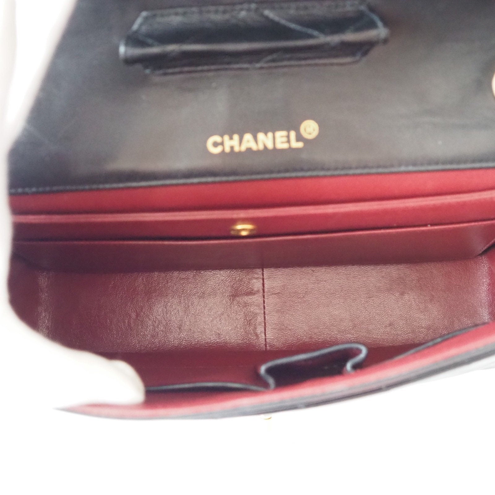 CHANEL Matelasse Quilted CC Logo Double Chain Shoulder Bag With pouch Black Authentic